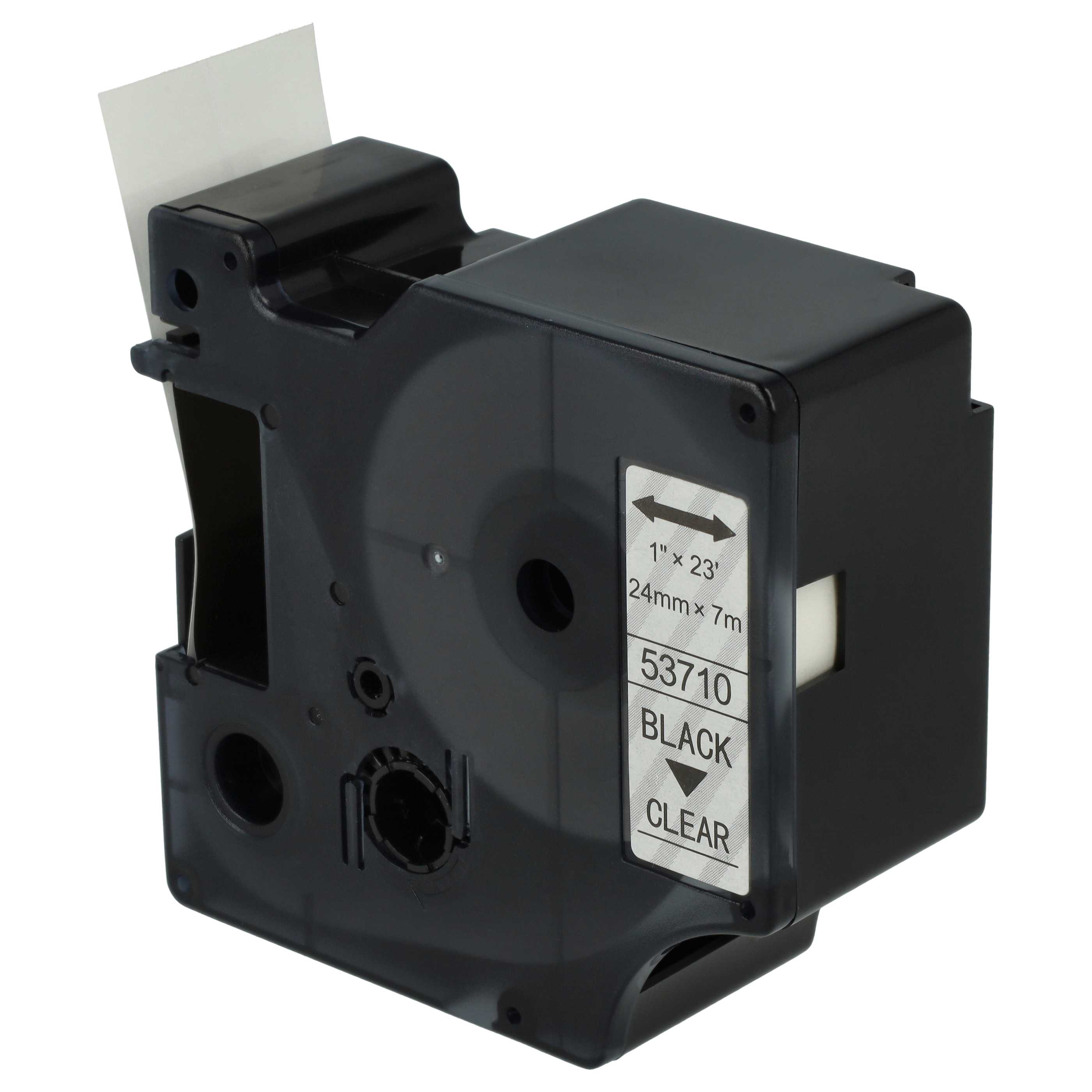 Label Tape replaces Dymo D1, 53710 - 24 mm Black to Transparent
