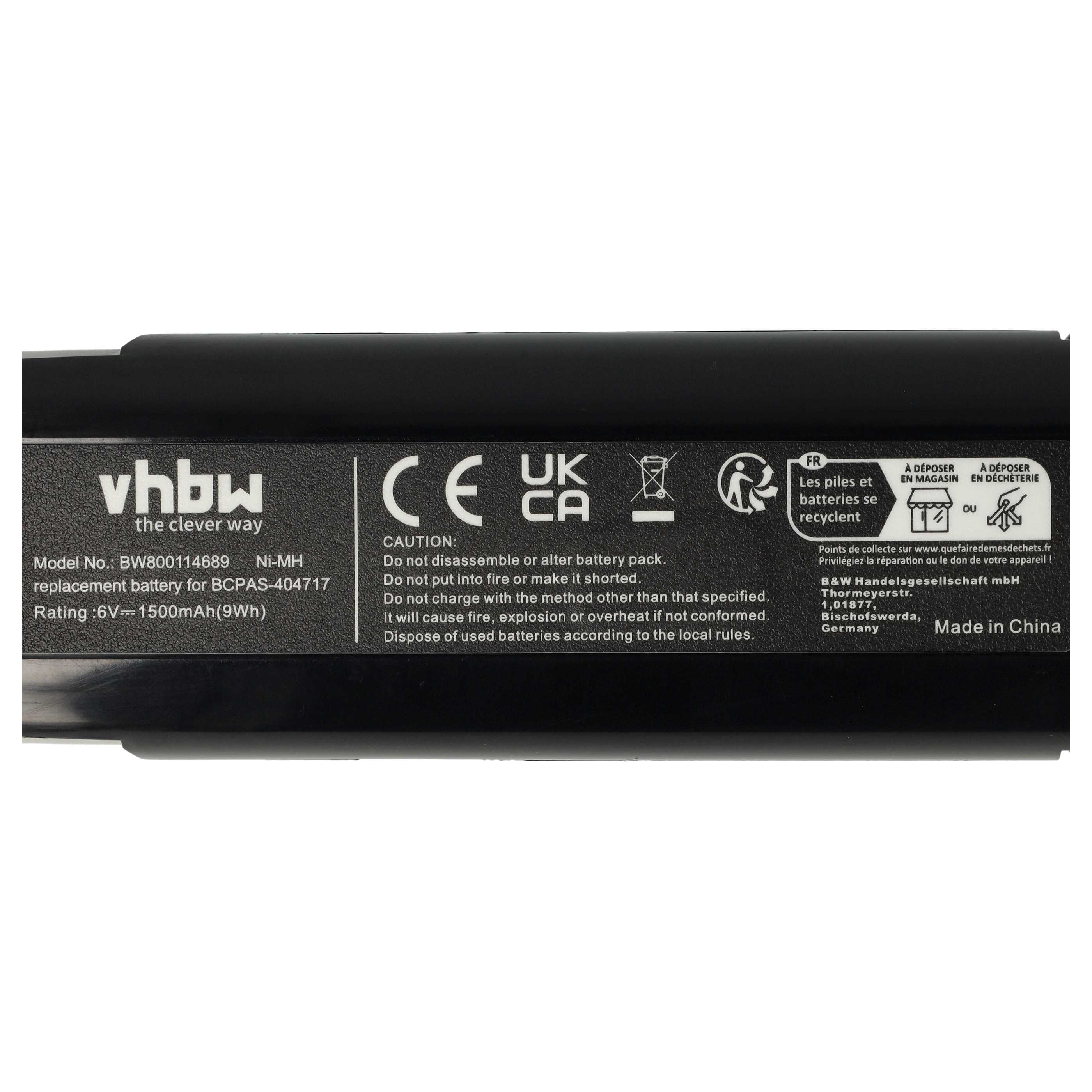 Battery replaces Paslode 900421, 900400, 900420, 404400, 404717 for Electric Power Tool - 1500 mAh, 6 V, NiMH