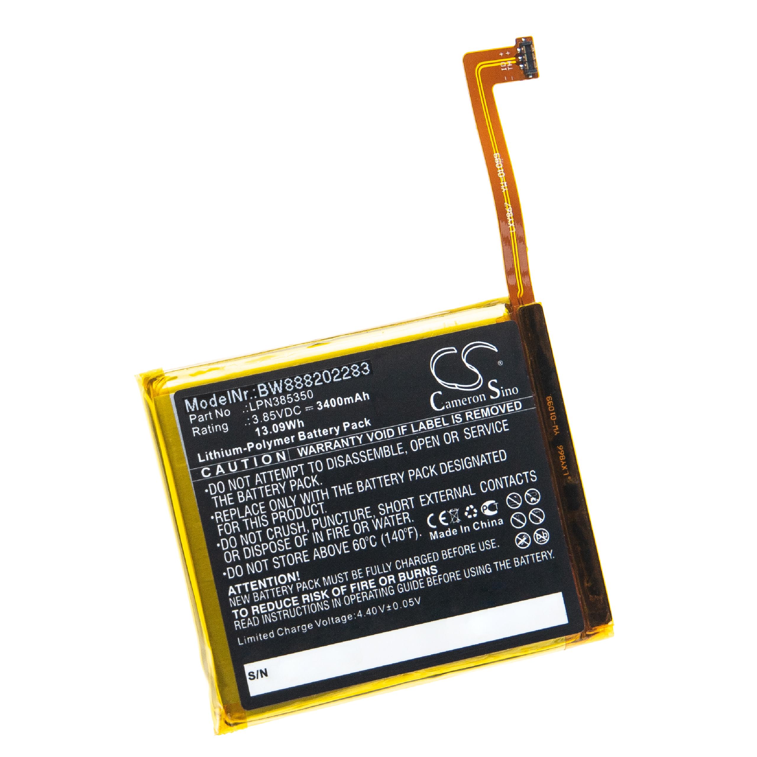 Batterie remplace Crosscall LPN385350 pour téléphone portable - 3400mAh, 3,85V, Li-polymère