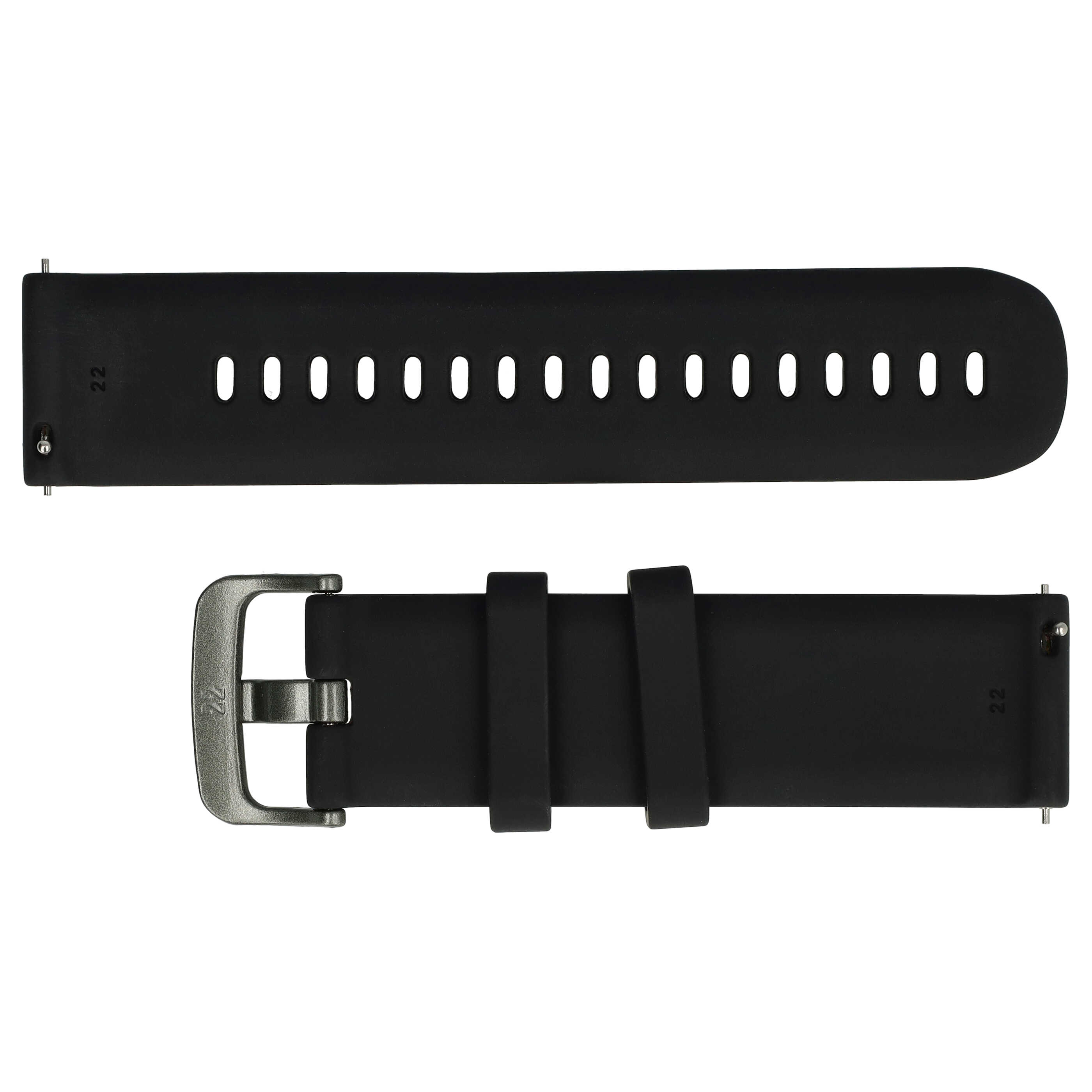 Armband S für Samsung Galaxy Watch Smartwatch - Bis 232 mm Gelenkumfang, Silikon, schwarz