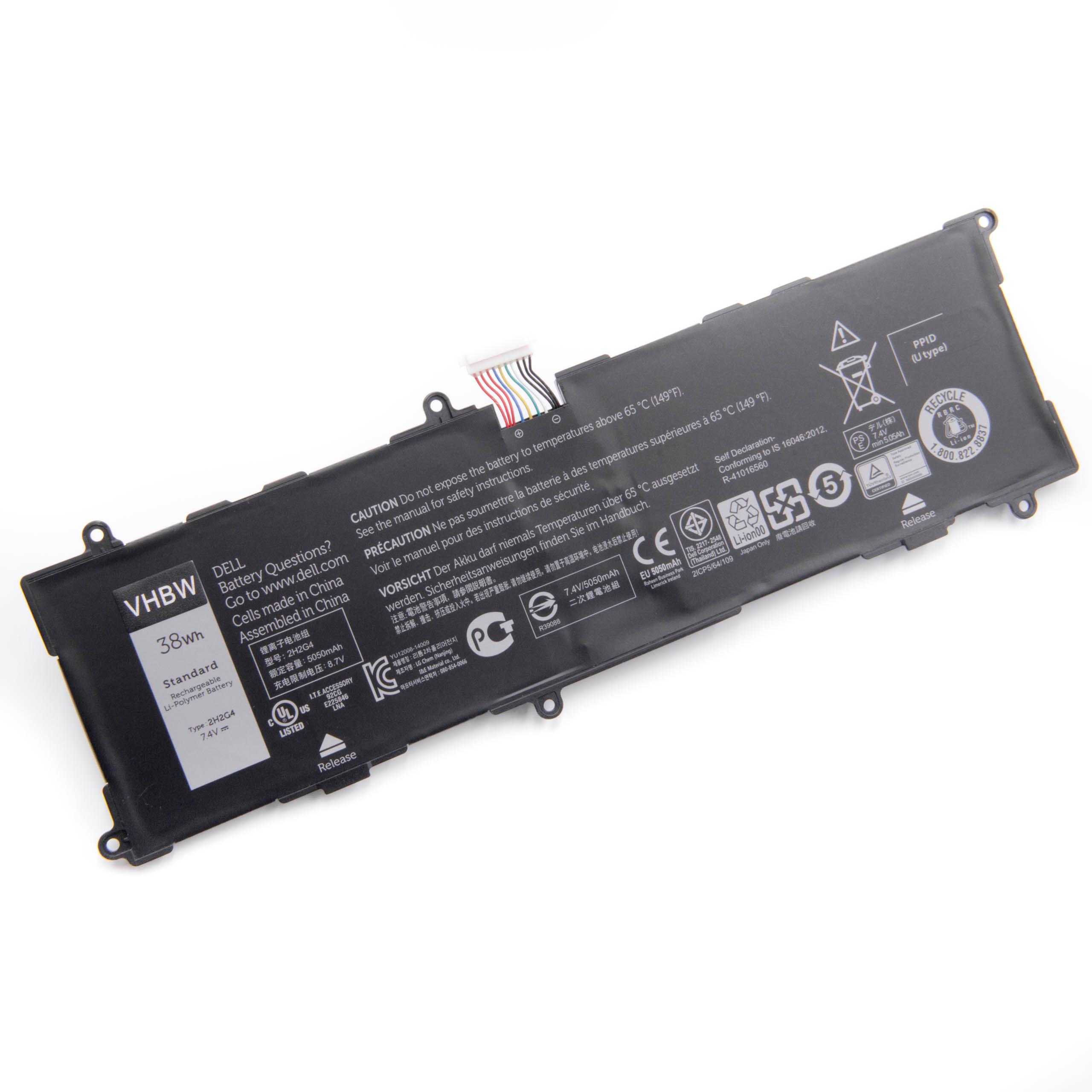 Tablet Battery Replacement for Dell TXJ69, 2H2G4 21CP5/63/105, HFRC3, 2H2G4 - 5100mAh 7.4V Li-polymer