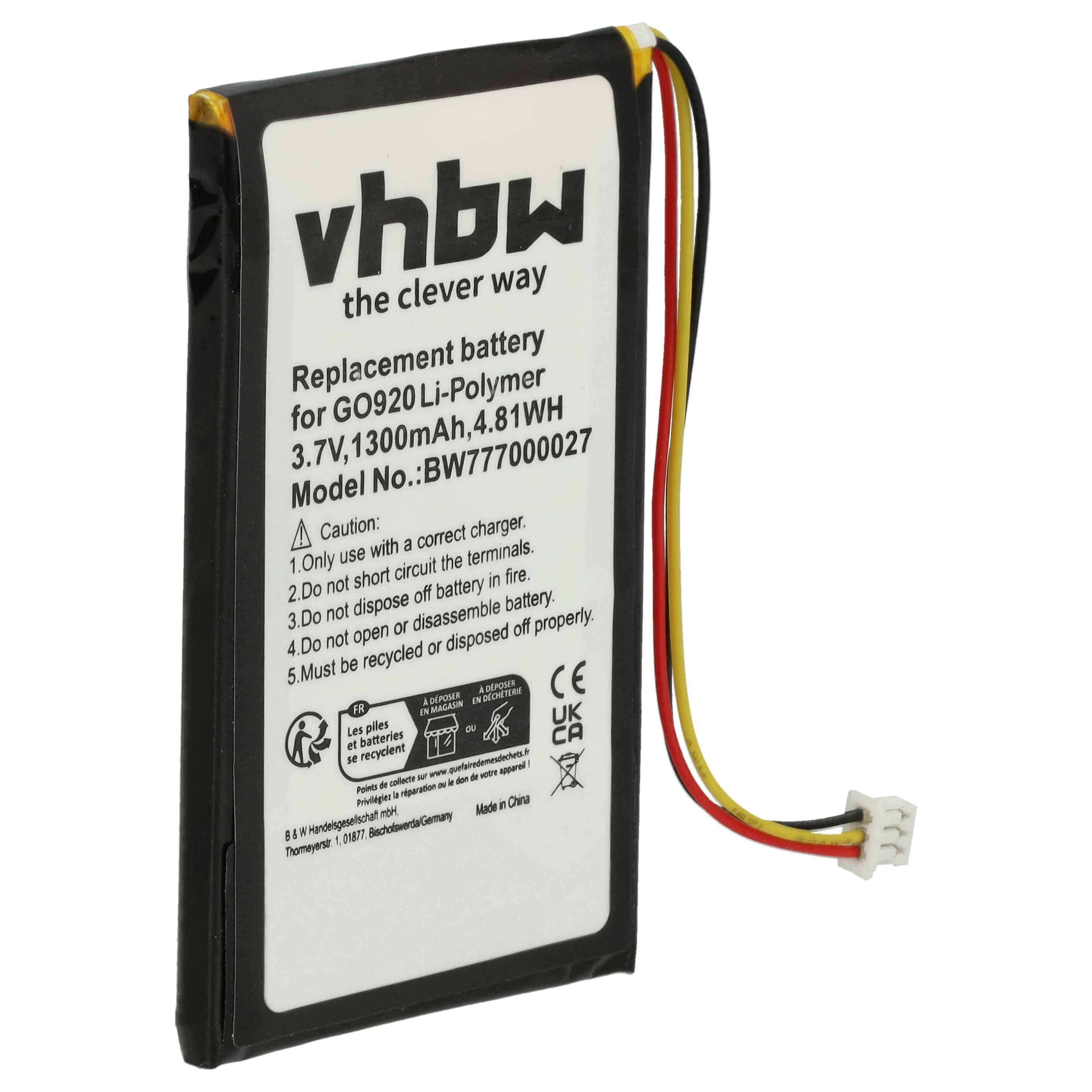 Akumulator do nawigacji GPS TomTom - 1300 mAh 3,7 V LiPo