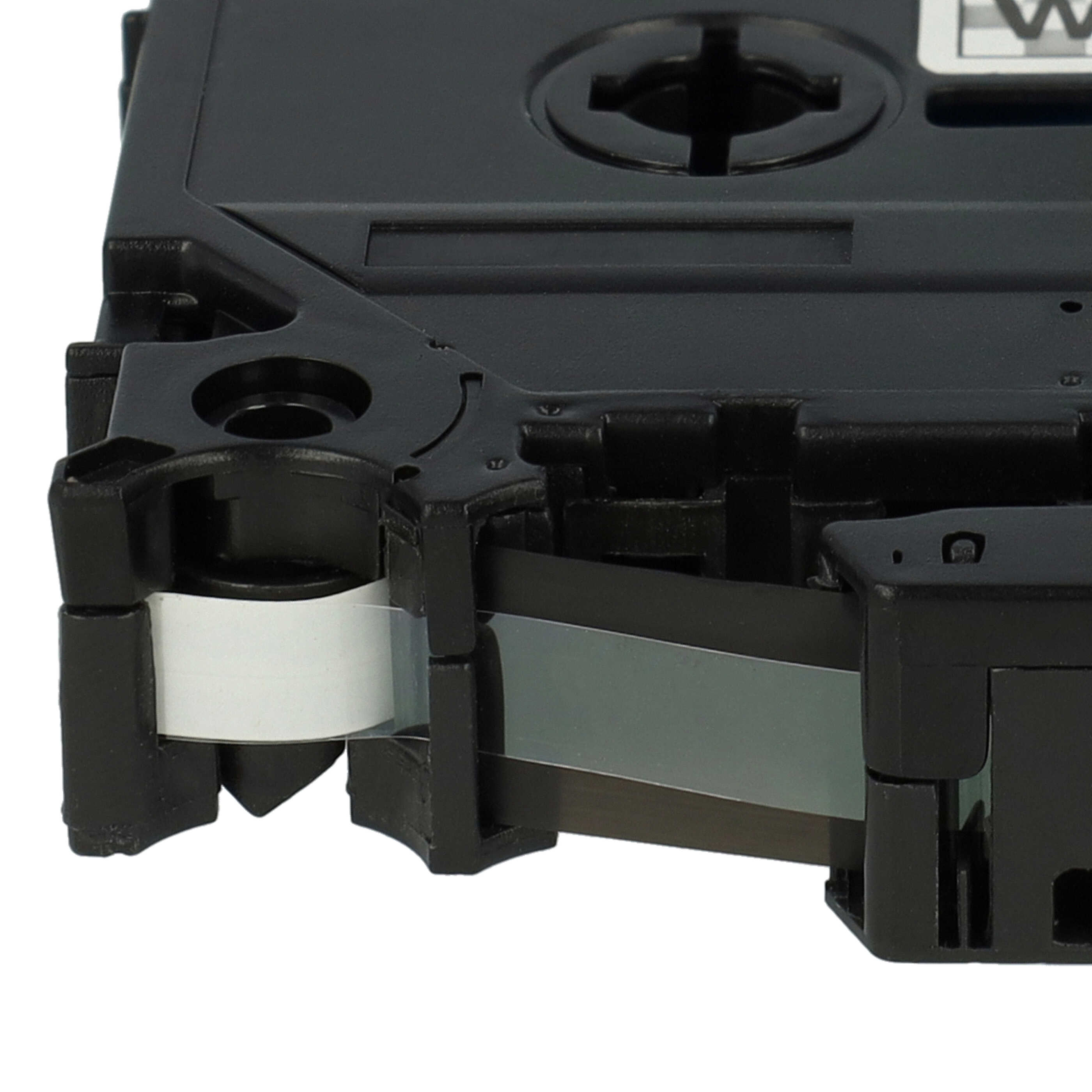 Cassette à ruban remplace Brother TZ-SE1, TZE-SE1 - 6mm lettrage Noir ruban Blanc
