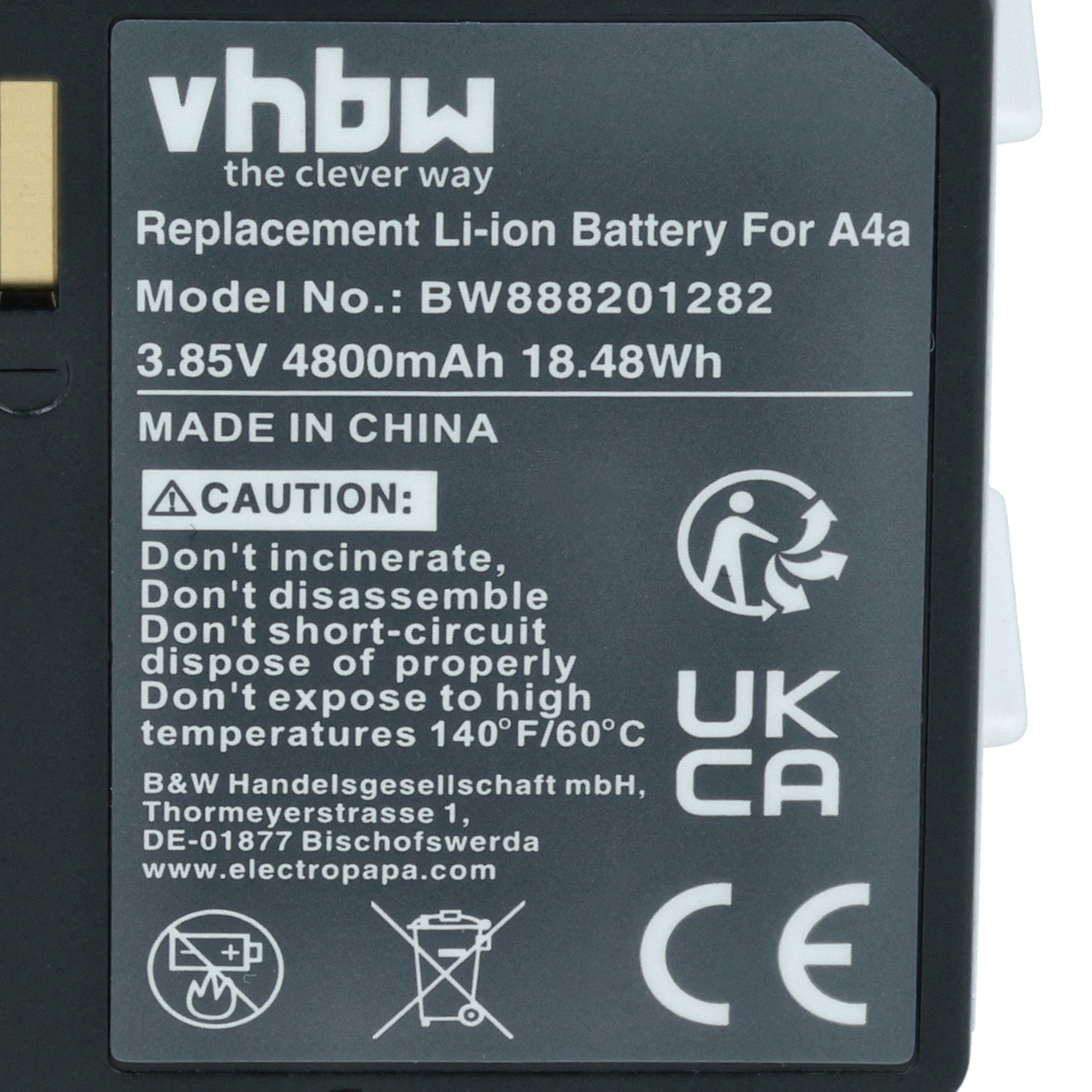 Security Camera Battery replaces Arlo 308-1070-01, 308-50012-01, 308-10069-01 - 4800 mAh 3.85 V Li-polymer