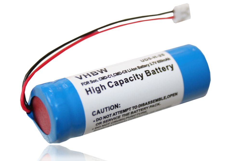 Batterie remplace Sony 1HR14430, QN-C1BP pour téléphone portable - 650mAh, 3,7V, Li-ion