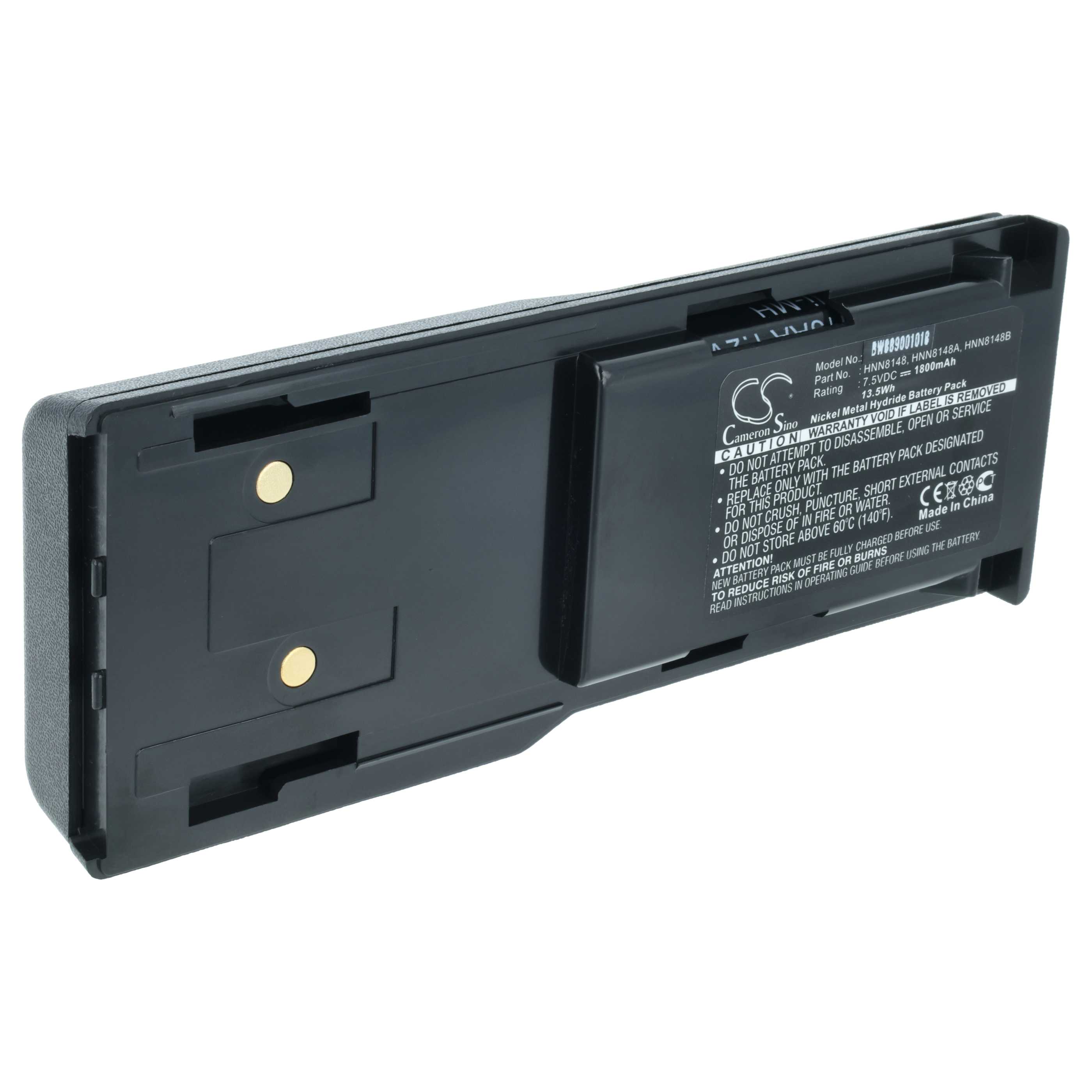 Radio Battery replaces Motorola HNN8148C, HNN8148, HNN8148A, HNN8148B - 1800 mAh 7.5 V NiMH