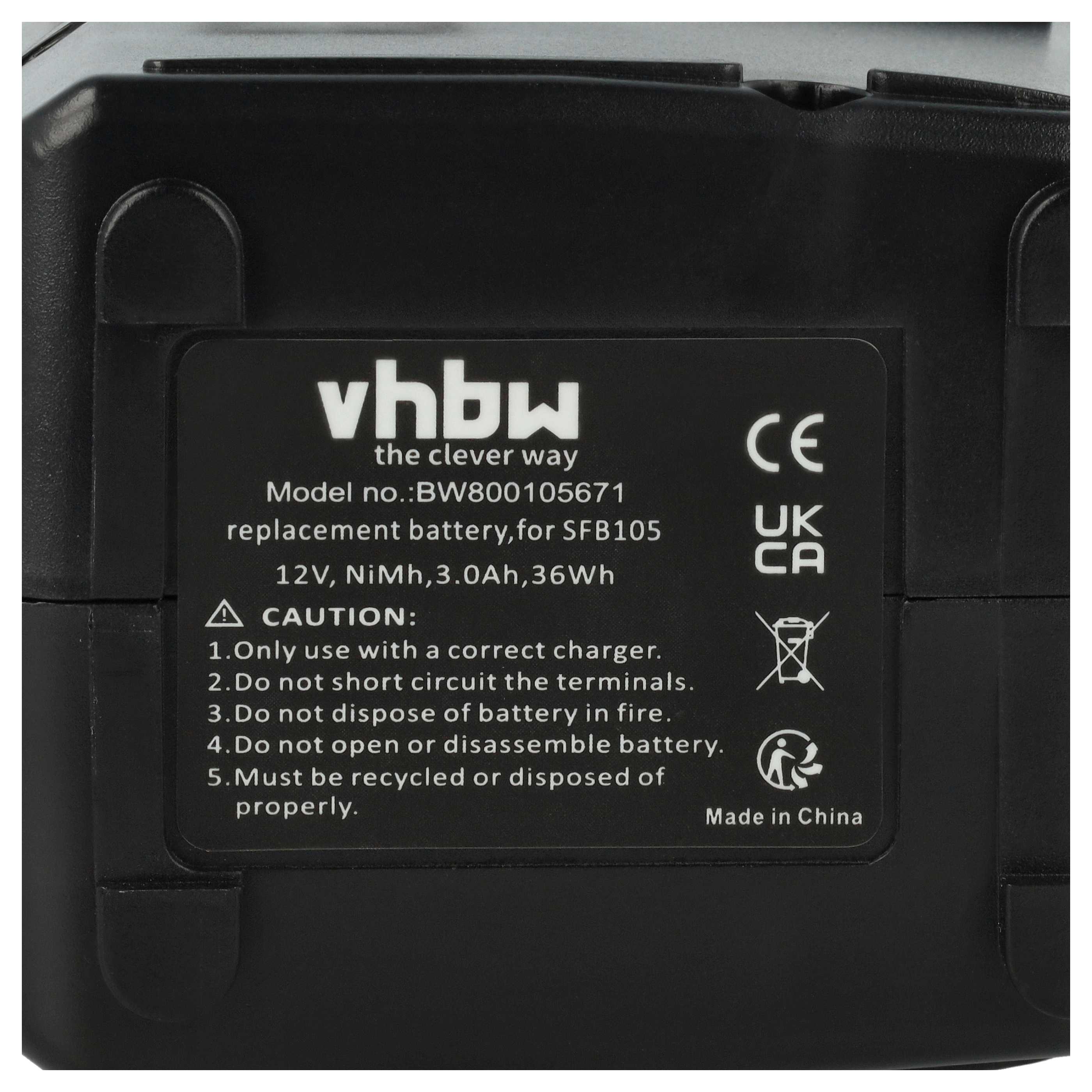3x Battery replaces Hilti SFB105, SBP12, SFB125, SFB121, 00315082 Electric Power Tool - 3000 mAh, 12 V, NiMH