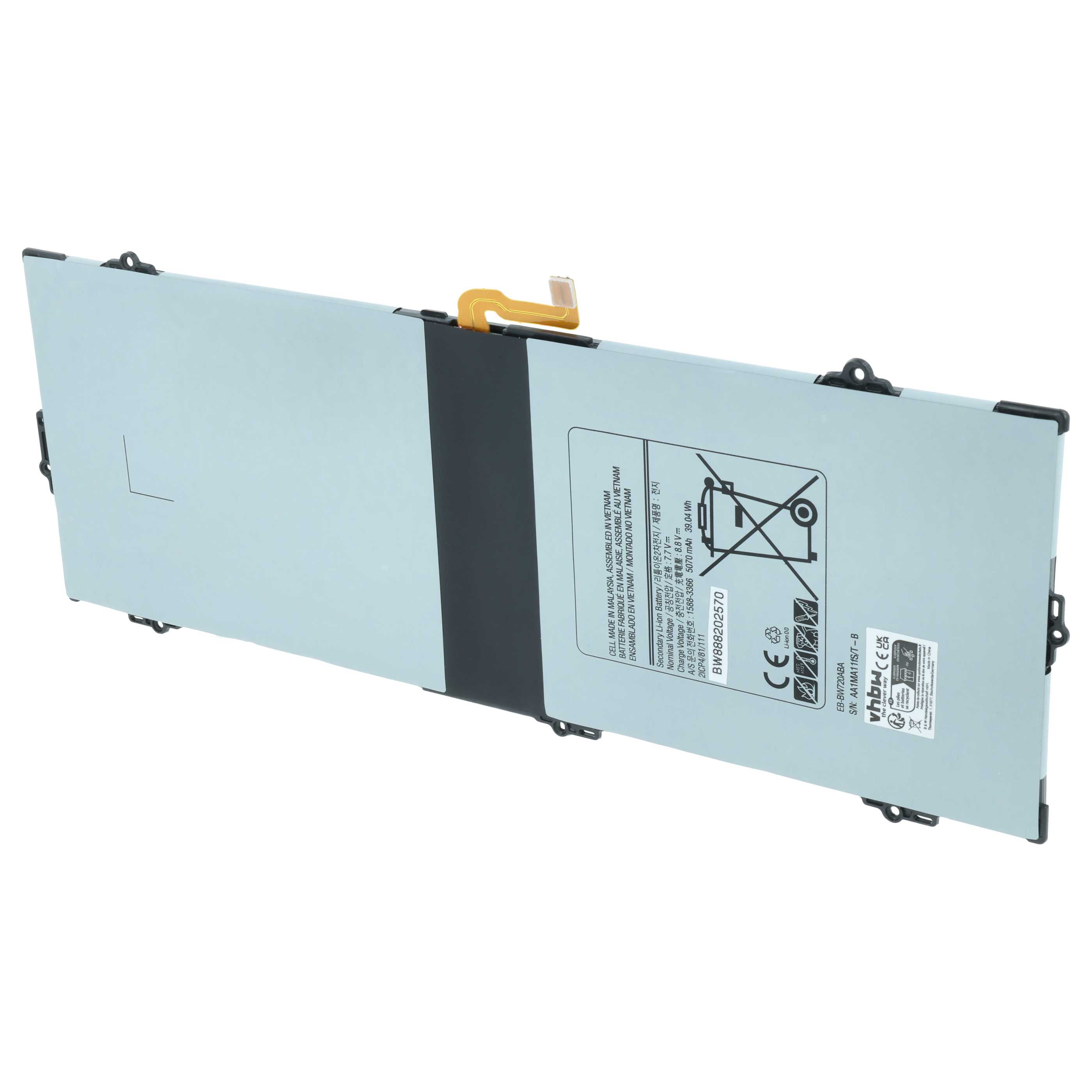Batteria per tablet sostituisce Samsung AA-PBMN2H0, AA-PBMN2HO, EB-BW720ABA - 5000mAh 7,7V Li-Poly