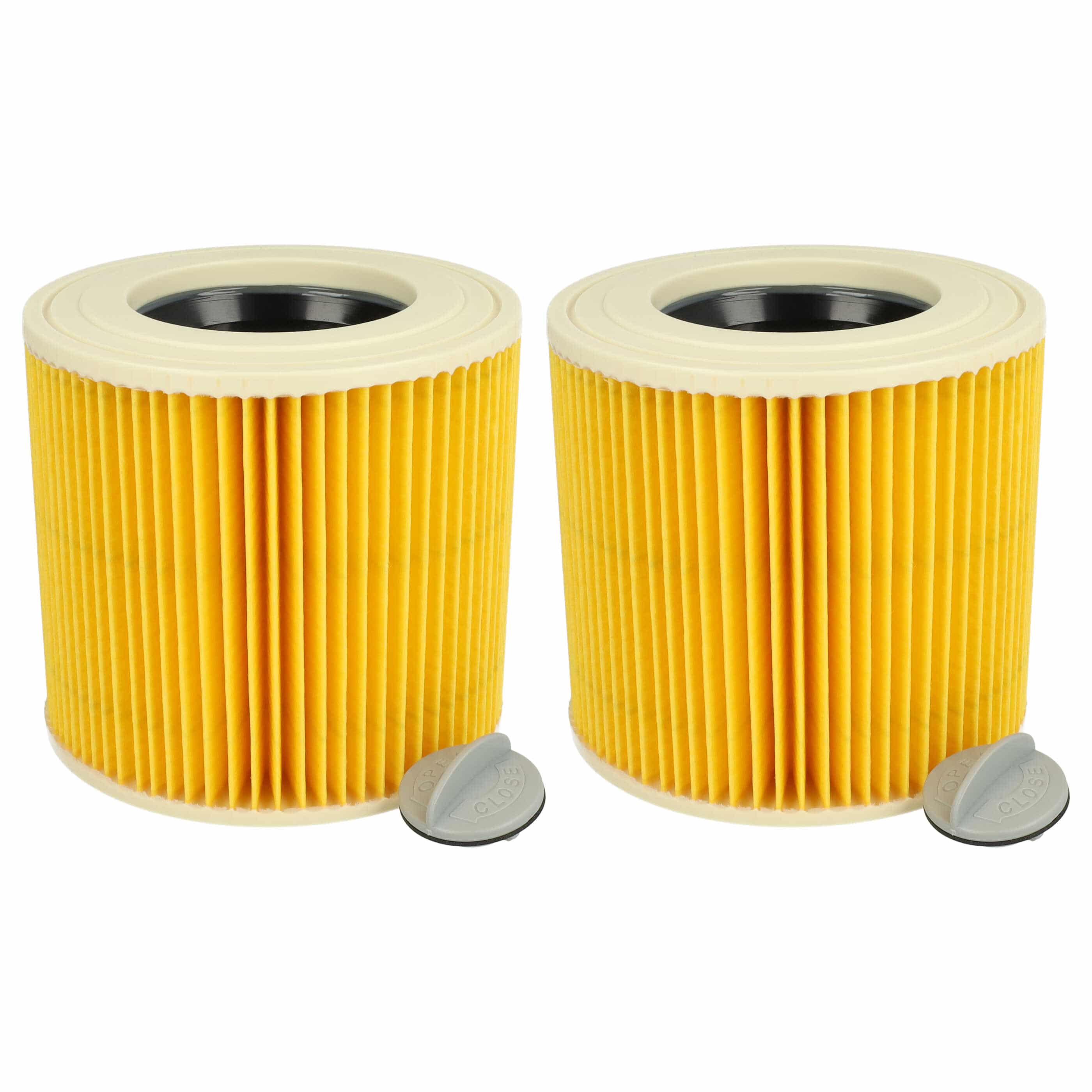 2x Filtro reemplaza Kärcher 6.414-789.0, 6.414-789 para aspiradora TackLife, amarillo / marrón
