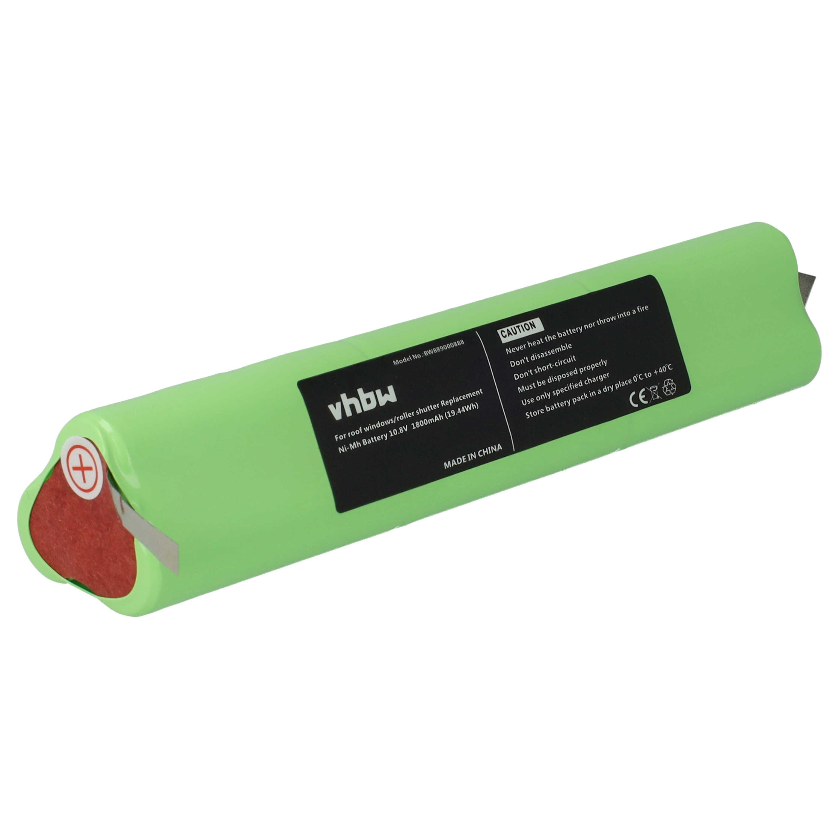 Batería reemplaza Velux 946987, 946930, 946933 para persiana claraboya (1800 mAh, 10,8 V, NiMH)