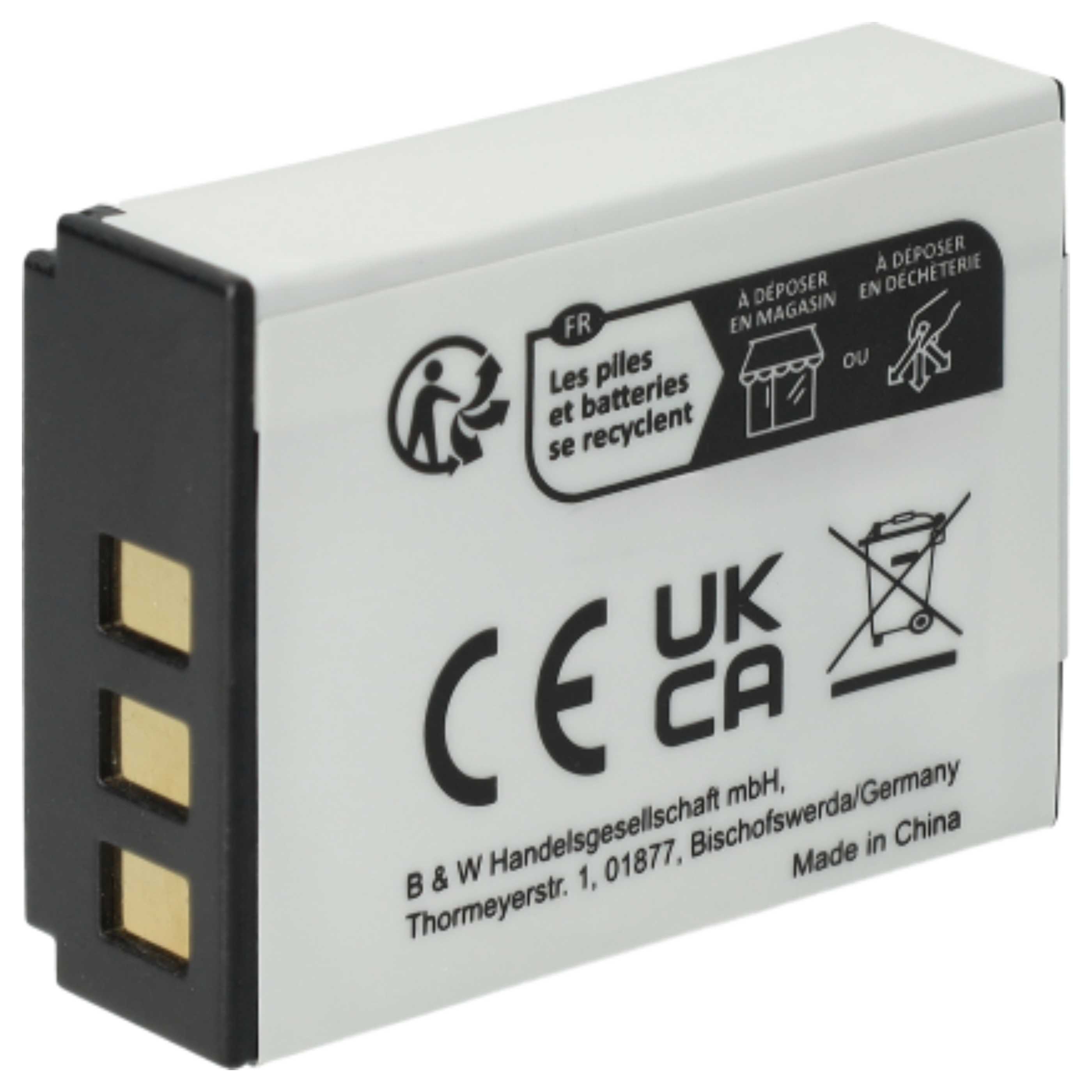 Videocamera 3x Battery replaces Aiptek 084-07042L-062 - 1300 mAh 3.7 V Li-Ion