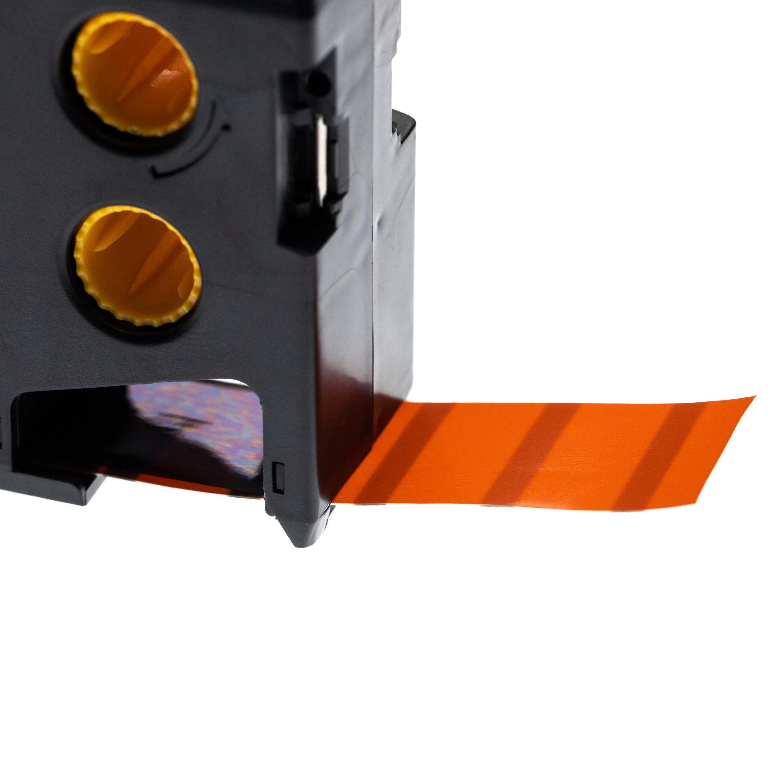 Cassette à ruban remplace Dymo 1868767 - 19mm lettrage Noir ruban Orange, vinyle
