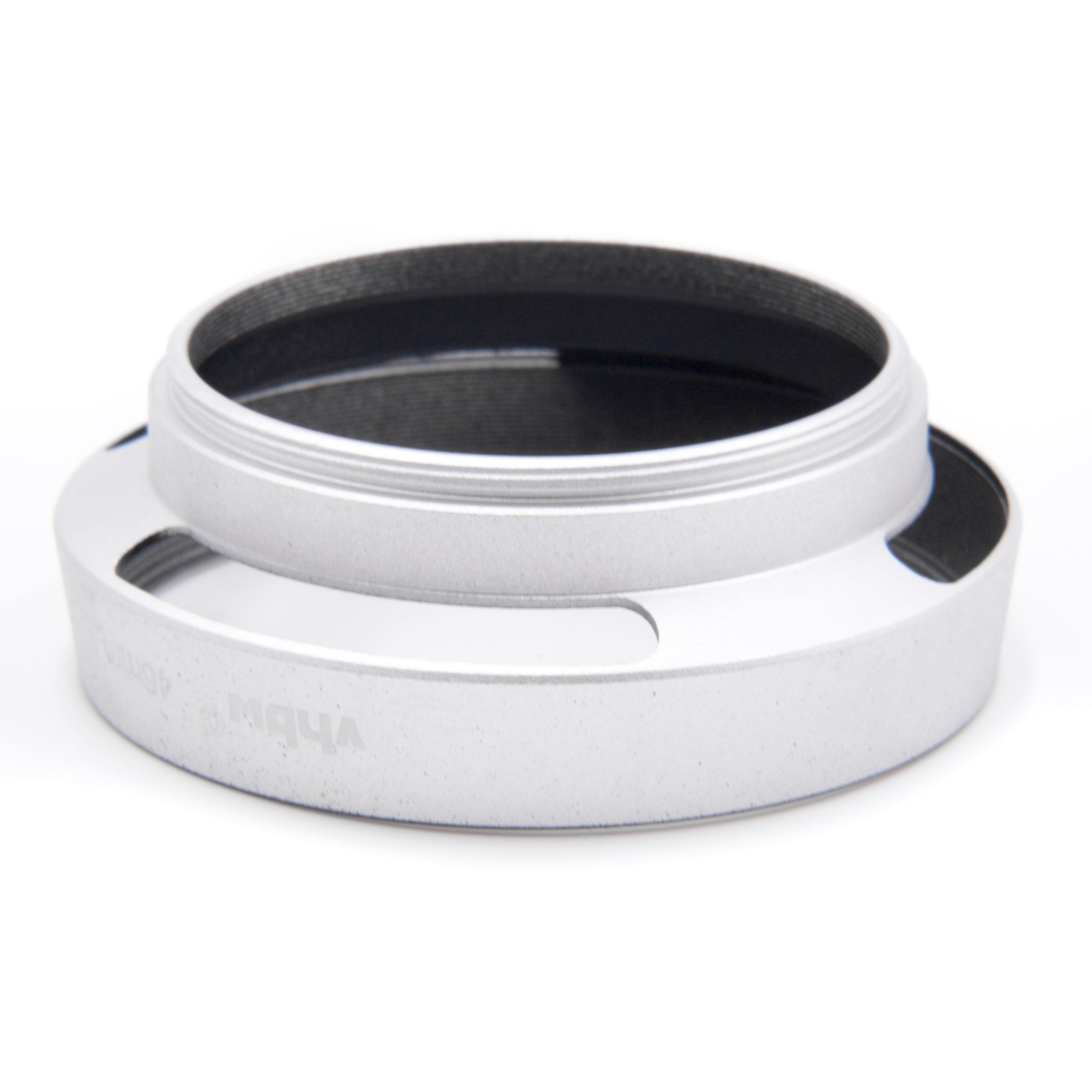 Lens Hood suitable for 46mm Lens - Lens Shade Silver, Round