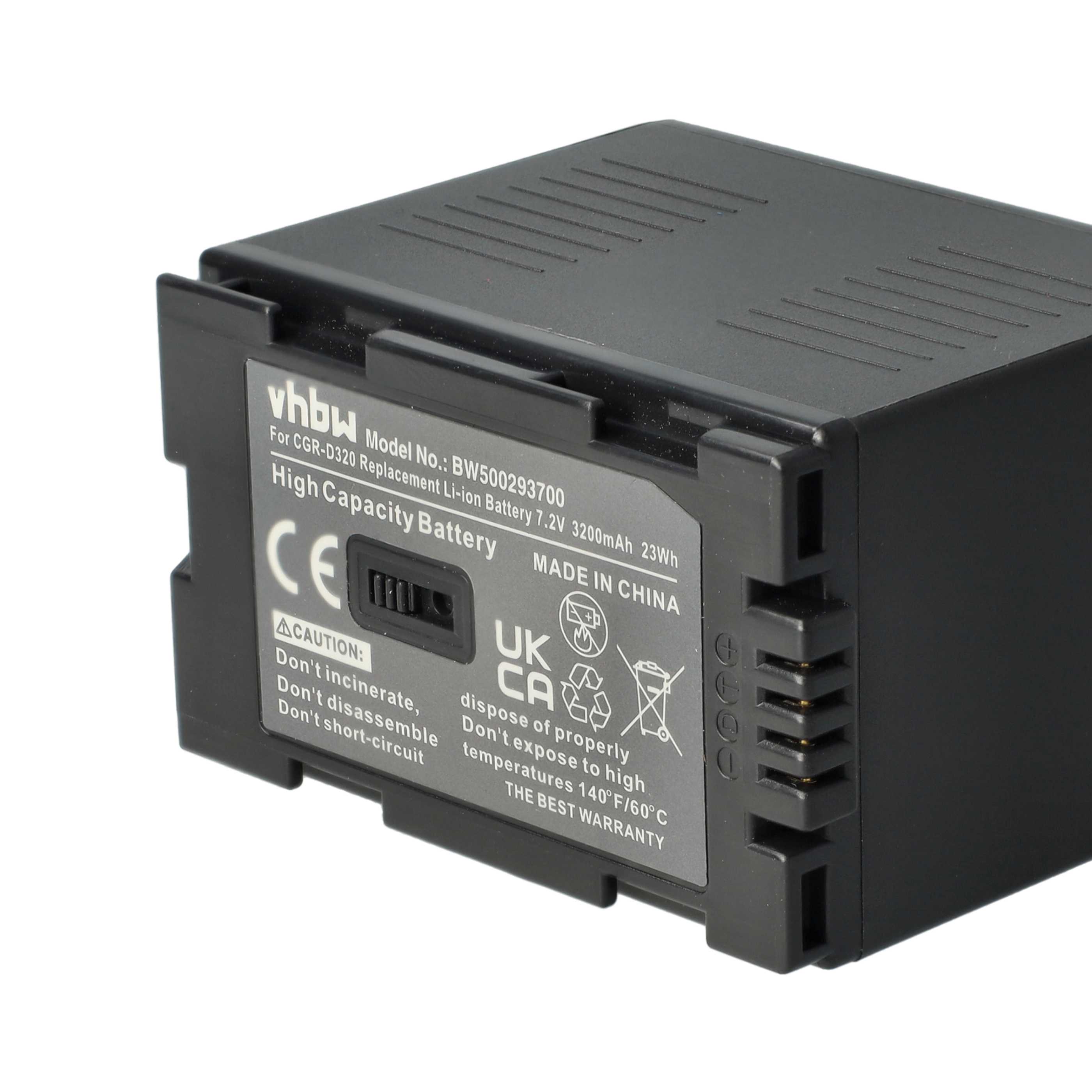 Videocamera 3x Battery replaces Hitachi DZ-BP16, DZ-BP28 - 3200 mAh 7.2 V Li-Ion