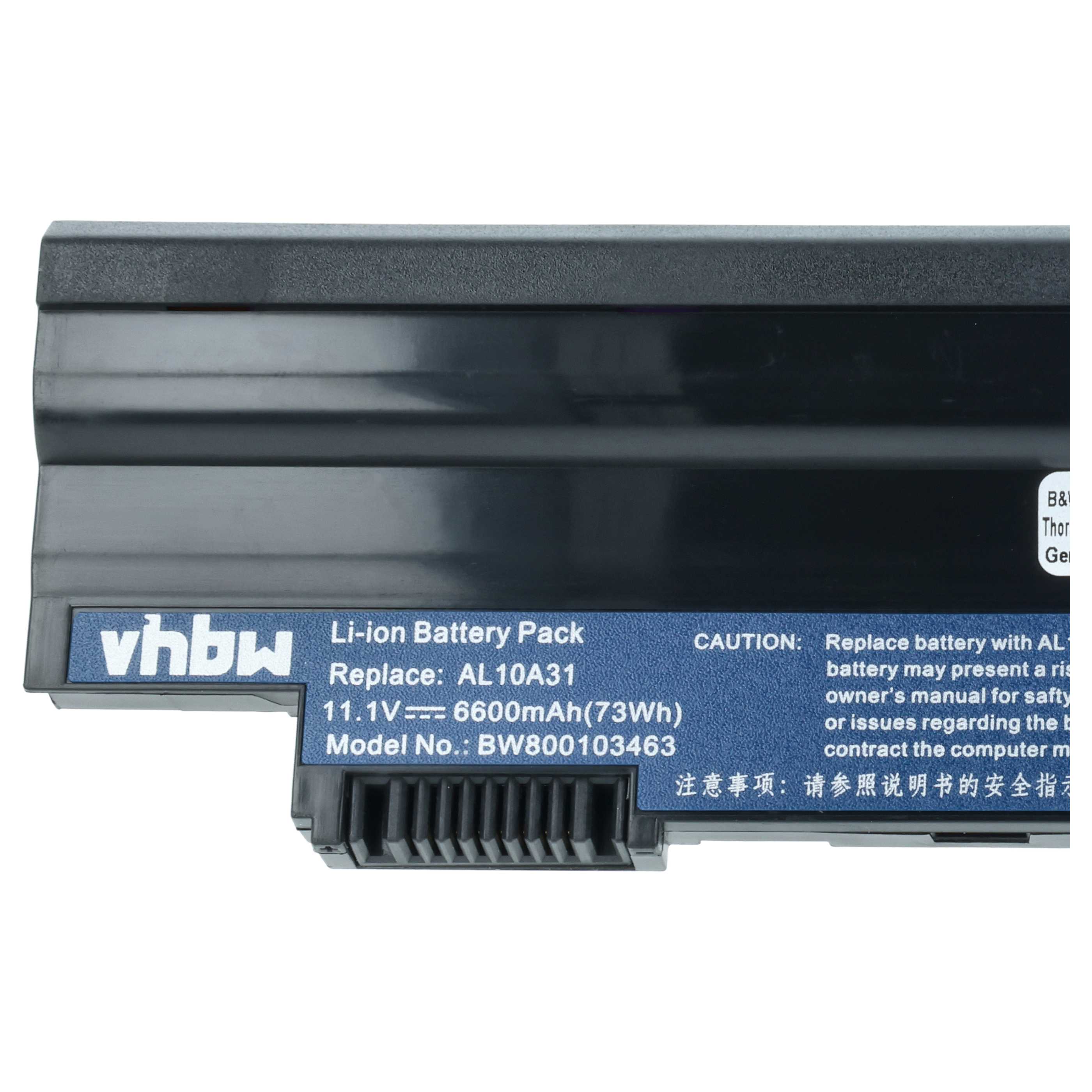 Akumulator do laptopa Acer Aspire One D255, D257, D260, D270 - 6600 mAh 11,1 V Li-Ion, czarny