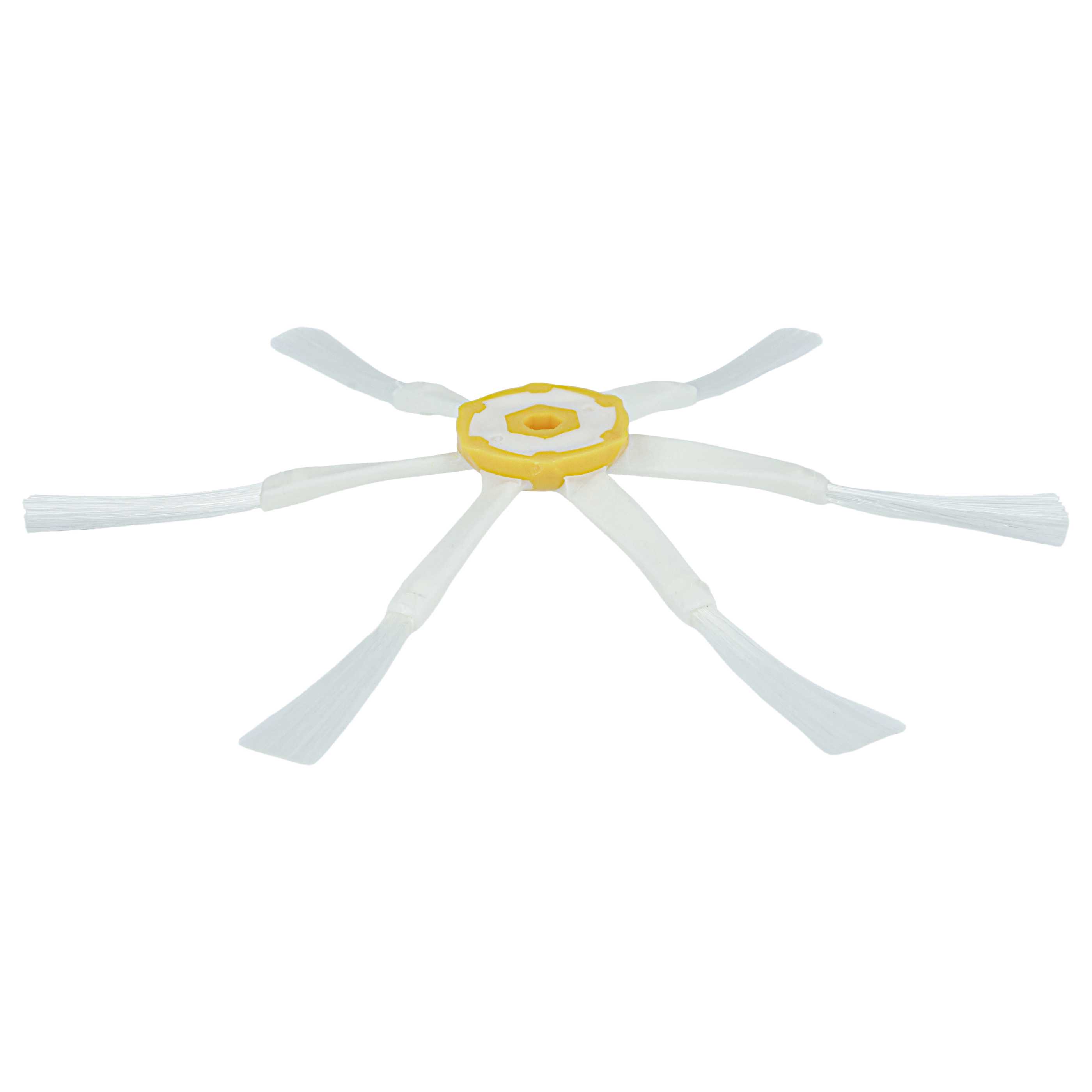 3x Spazzola laterale a 6 bracci per robot aspirapolvere iRobot Roomba 616, 621, 651, 765 - bianco / giallo