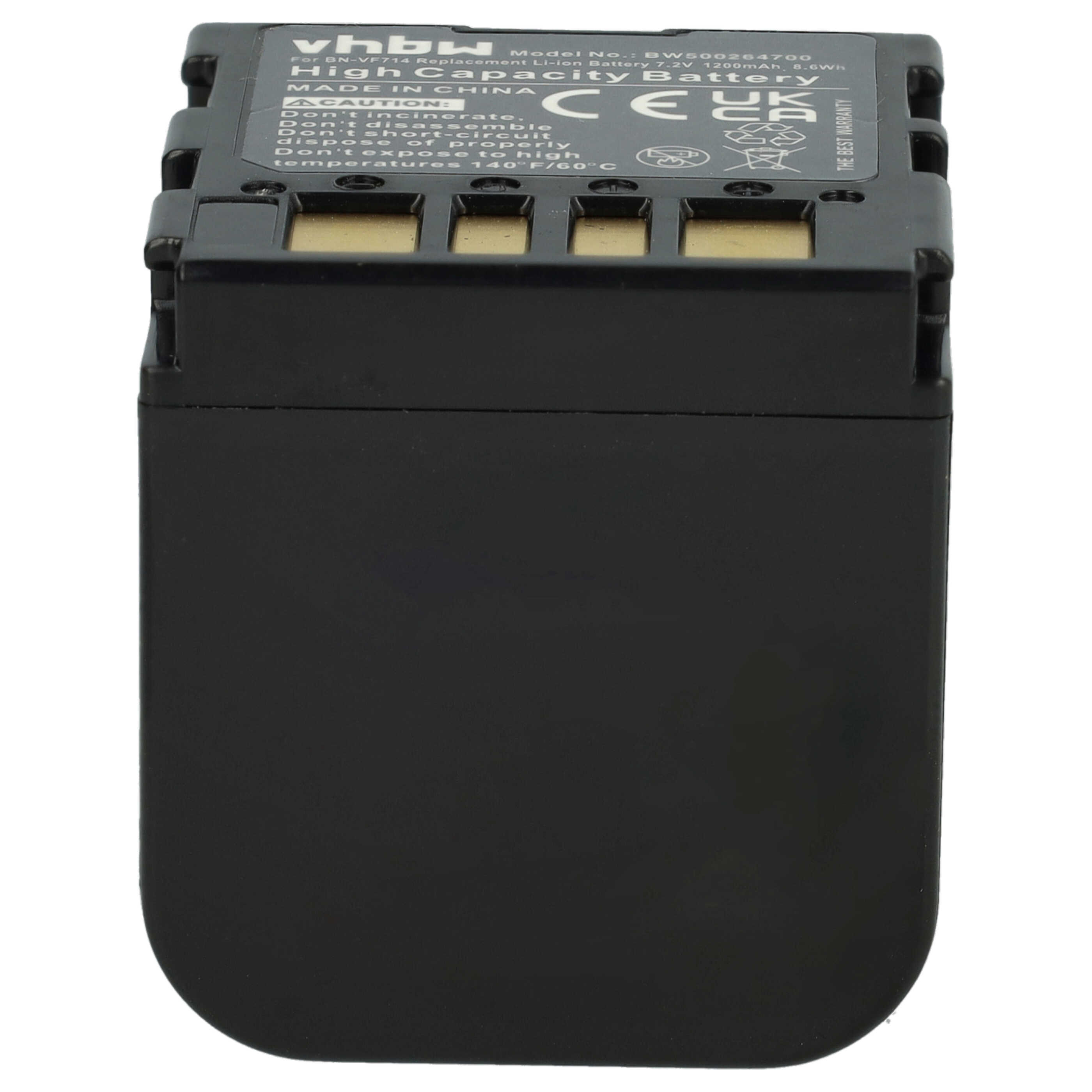 Videocamera 2x Battery replaces JVC BN-VF714, BN-VF707, BN-VF707U, BN-VF733, BN-VF714U - 1200 mAh 7.2 V Li-Ion