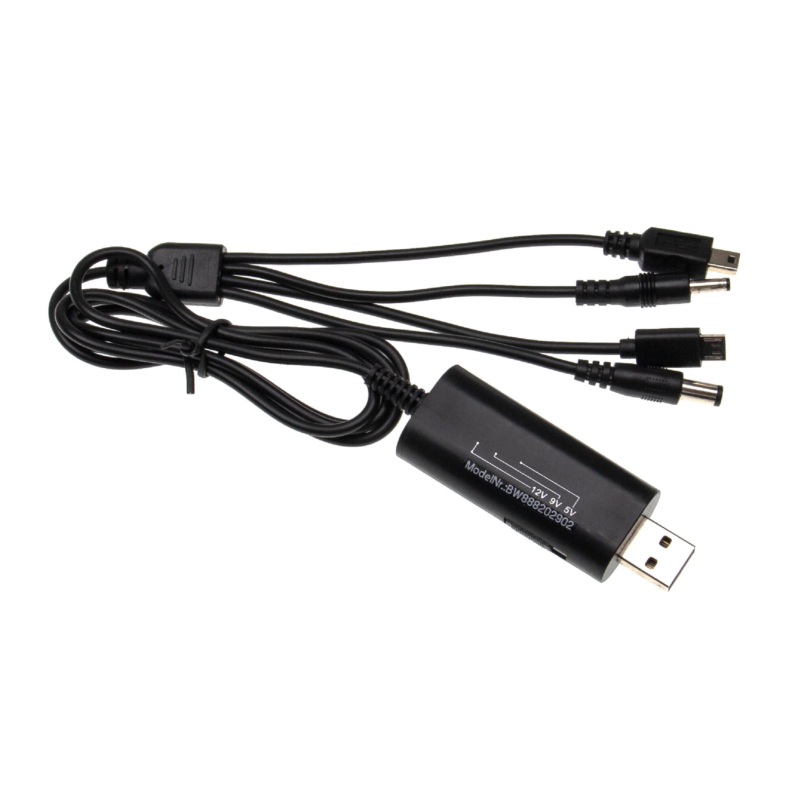 vhbw Universal Multi USB Cable for Diverse Appliances, e.g. Telephones, Mobiles, Smartphones - 4-in-1 Adapte