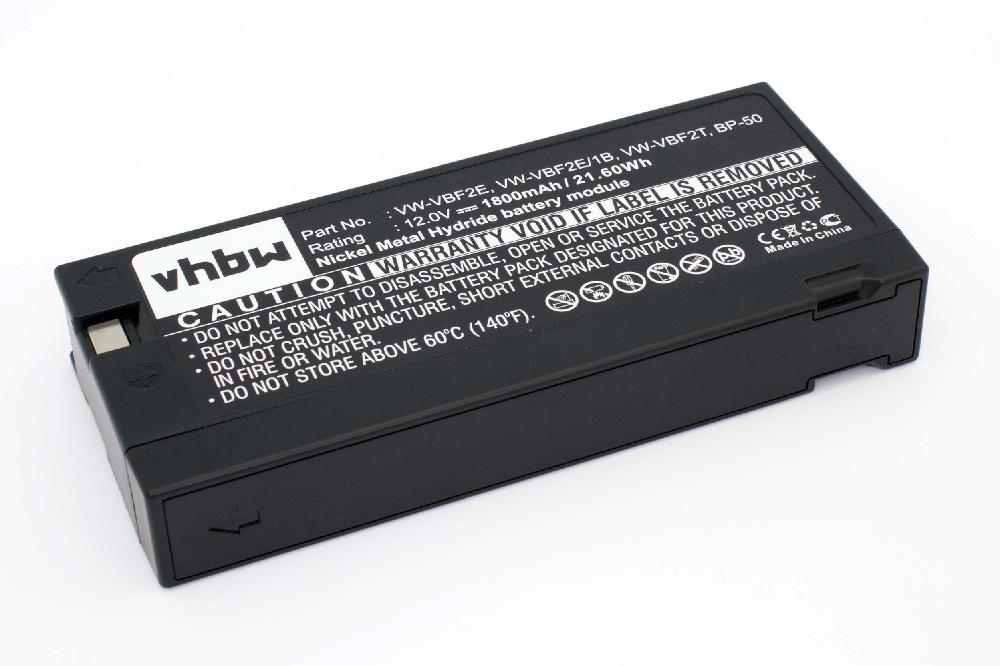 Videocamera Battery Replacement for Canon BP-32, BP-31, BP-100 - 1800mAh 12V NiMH
