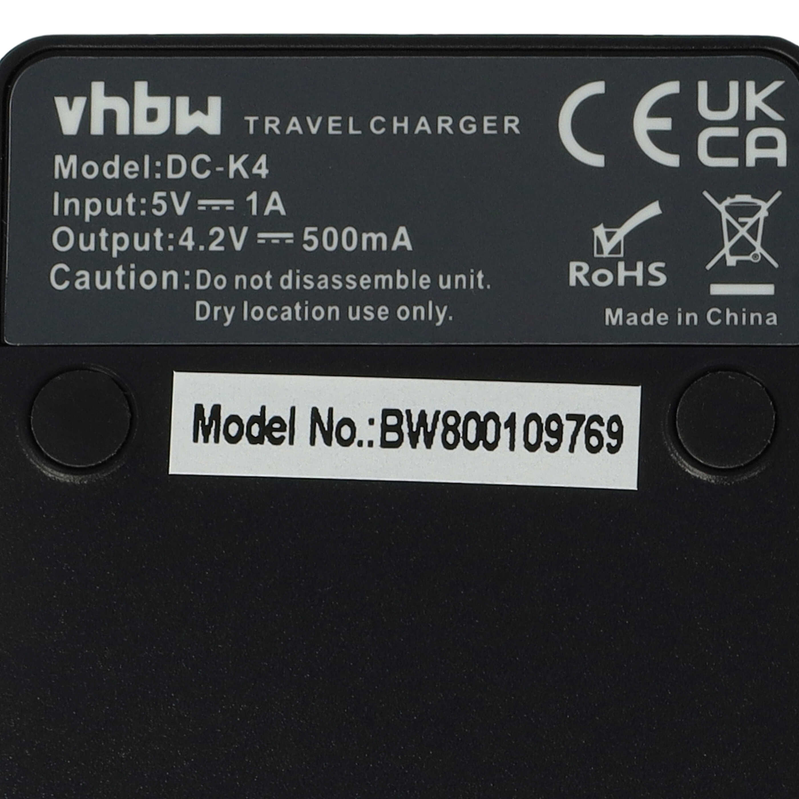 Battery Charger USB-C + Cable USB-C suitable for Kodak, Ricoh Caplio Digital Camera etc. - 0.5 A