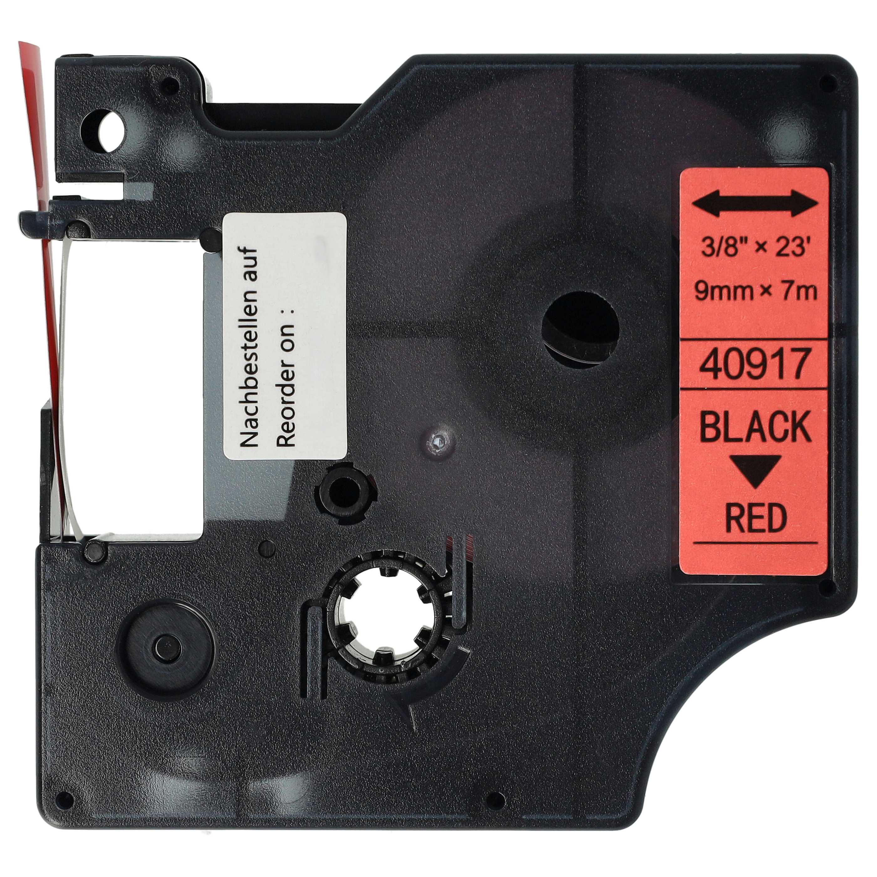 Label Tape replaces Dymo D1, 40917 - 9 mm Black to Red