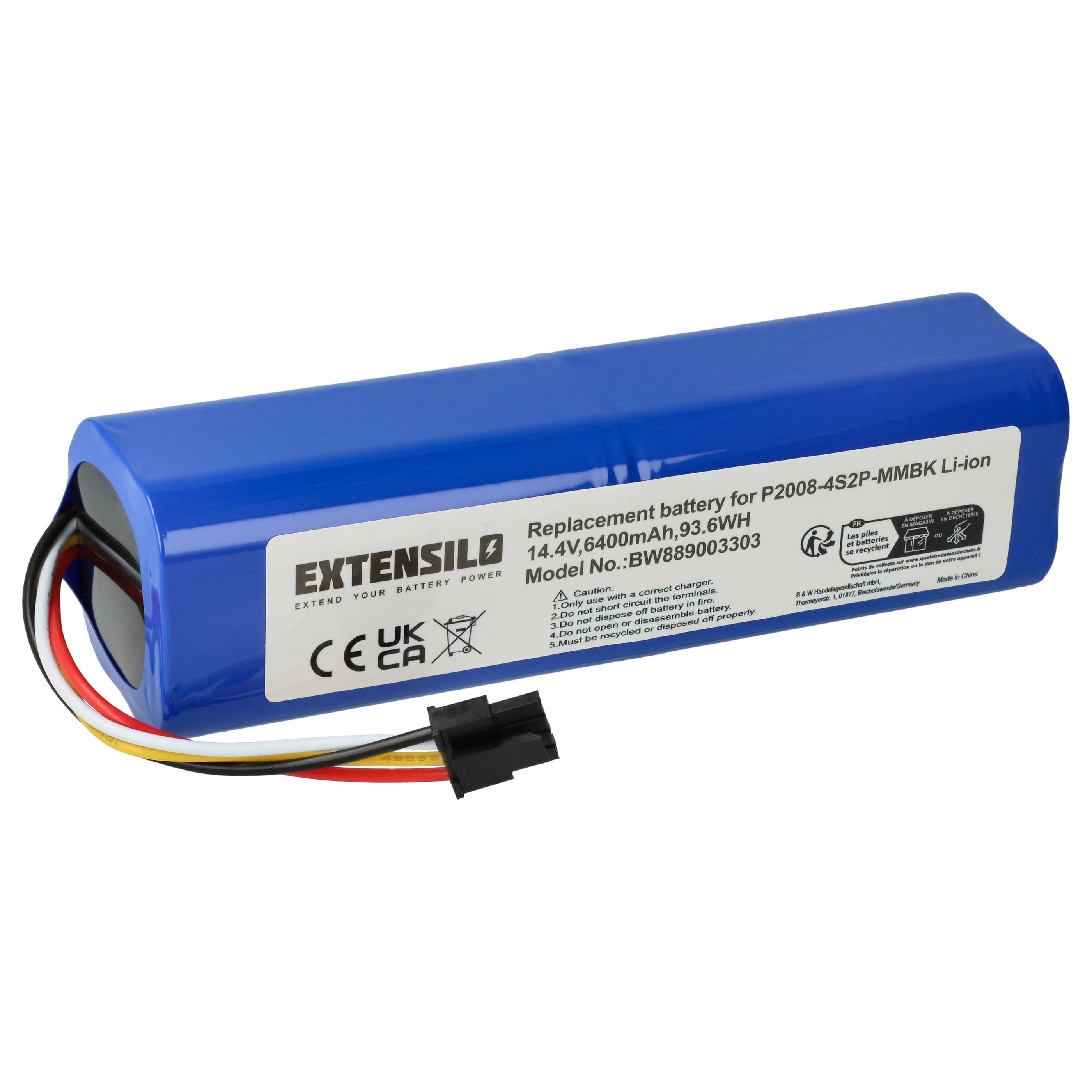 Battery Replacement for Xiaomi STYTJ01ZHM, BRR-2P4S-5200S, P2008-4S2P-MMBK for - 6400mAh, 14.4V, Li-Ion