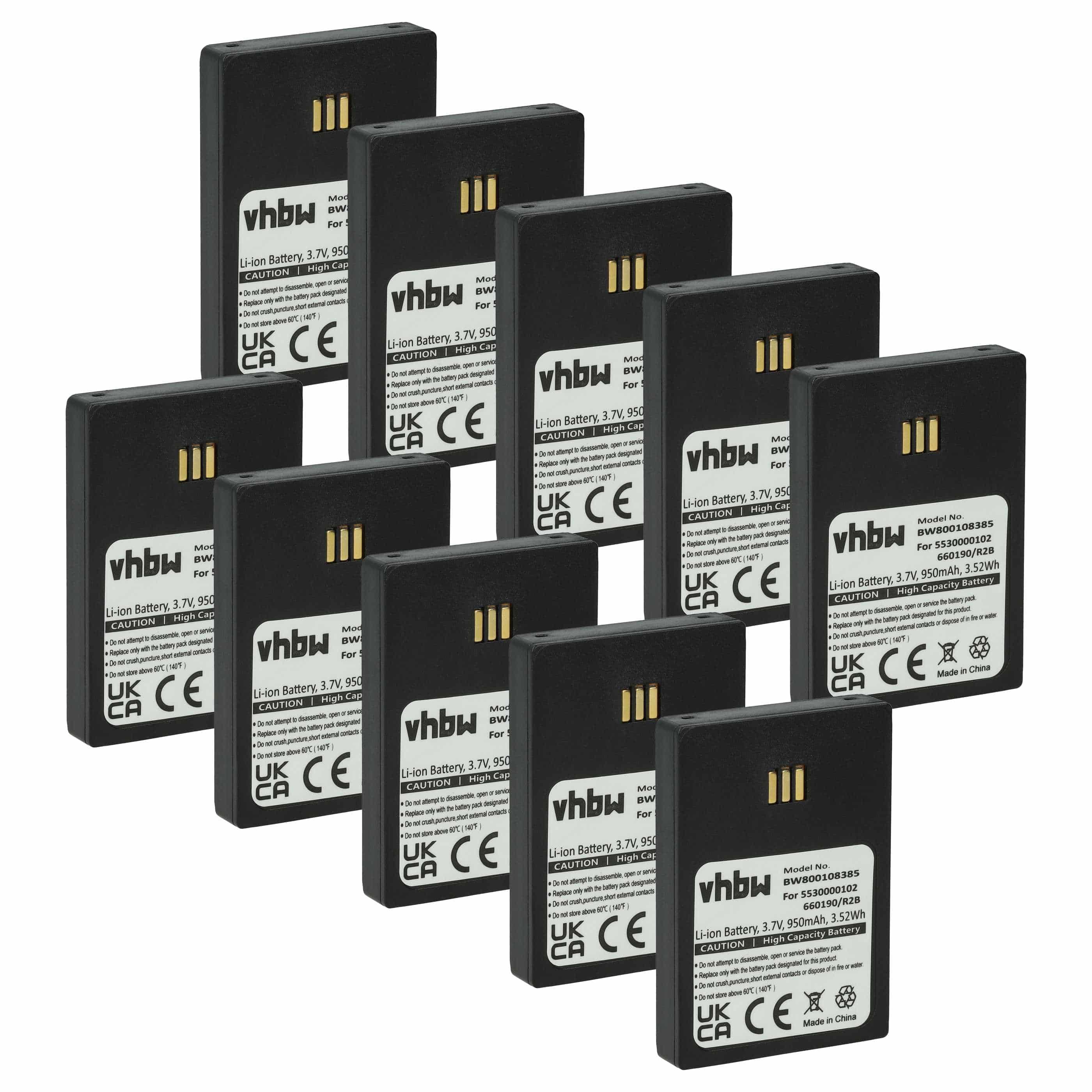 10x Batteries remplace Alcatel 3BN78404AA pour téléphone Ericsson - 950mAh 3,7V Li-ion