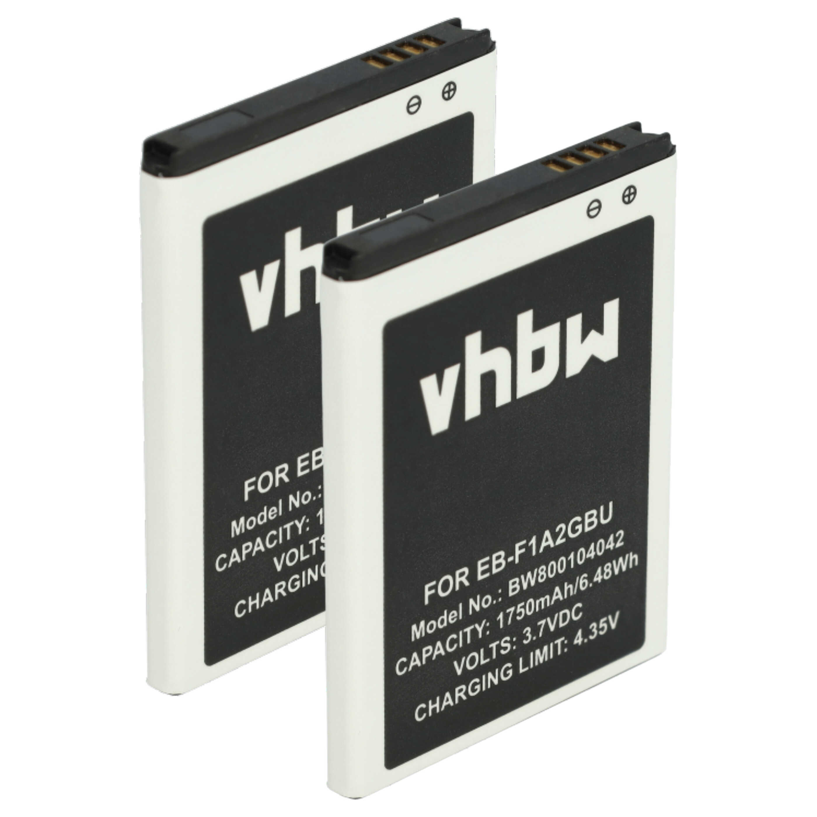 Akku (2 Stück) als Ersatz für Samsung EB-F1A2, EB-F1A2GBU - 1750mAh 3,7V Li-Ion