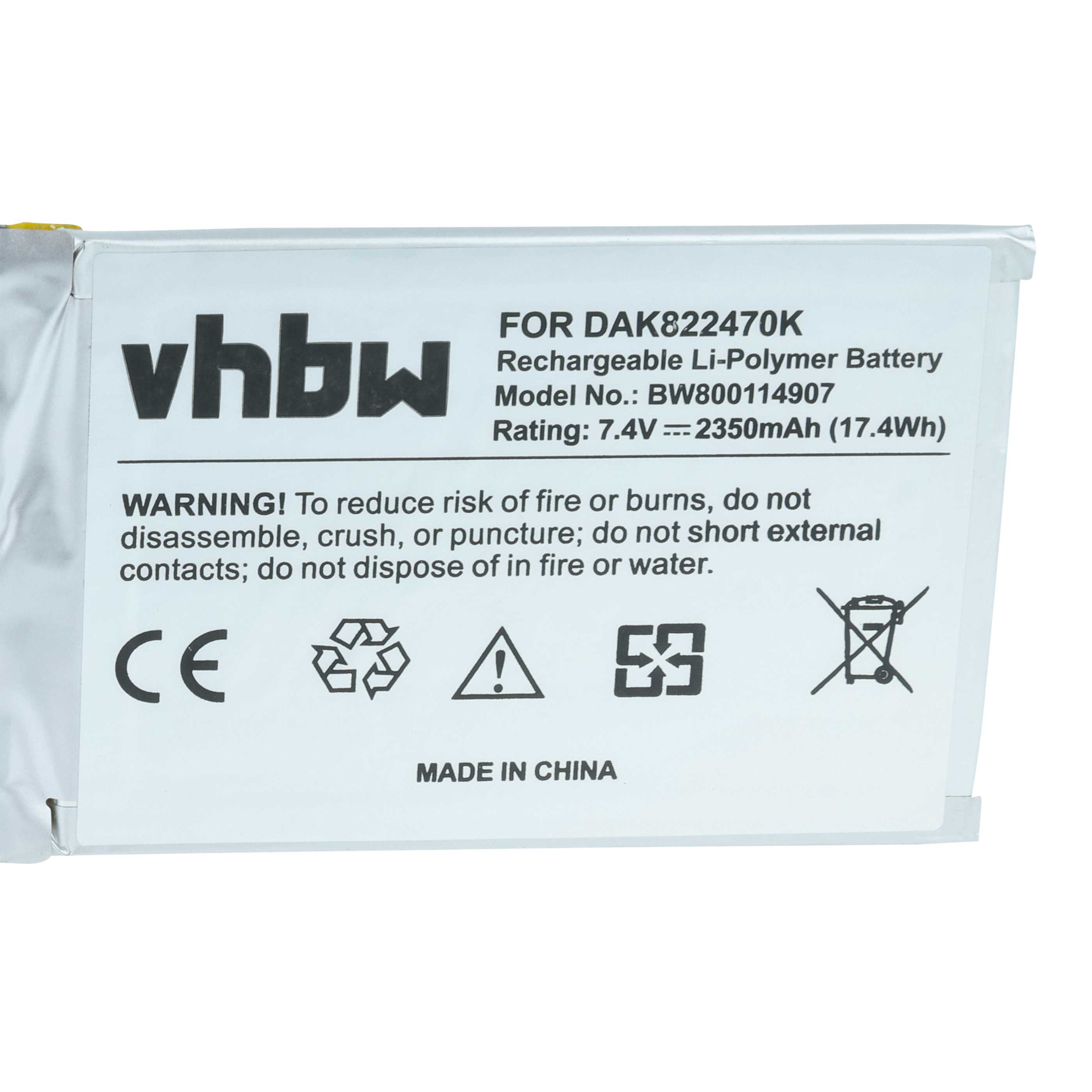 Batteria per tablet sostituisce Microsoft G3HTA044H, G3HTA045H, DAK822470K, G3HTA020H - 2350mAh 7,4V Li-Poly