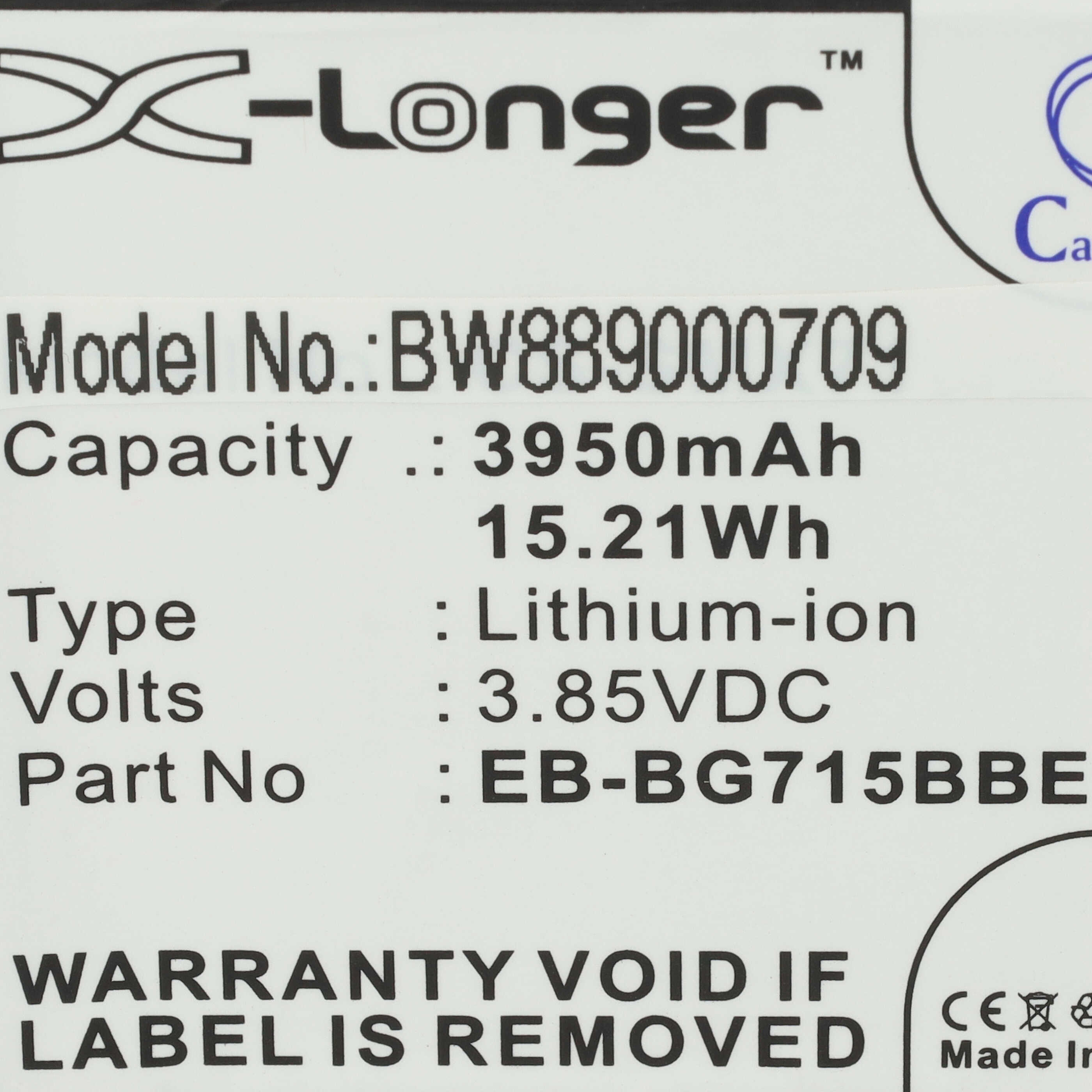 Akku als Ersatz für Samsung EB-BG715BBE, GH43-04993A - 3950mAh 3,85V Li-Ion