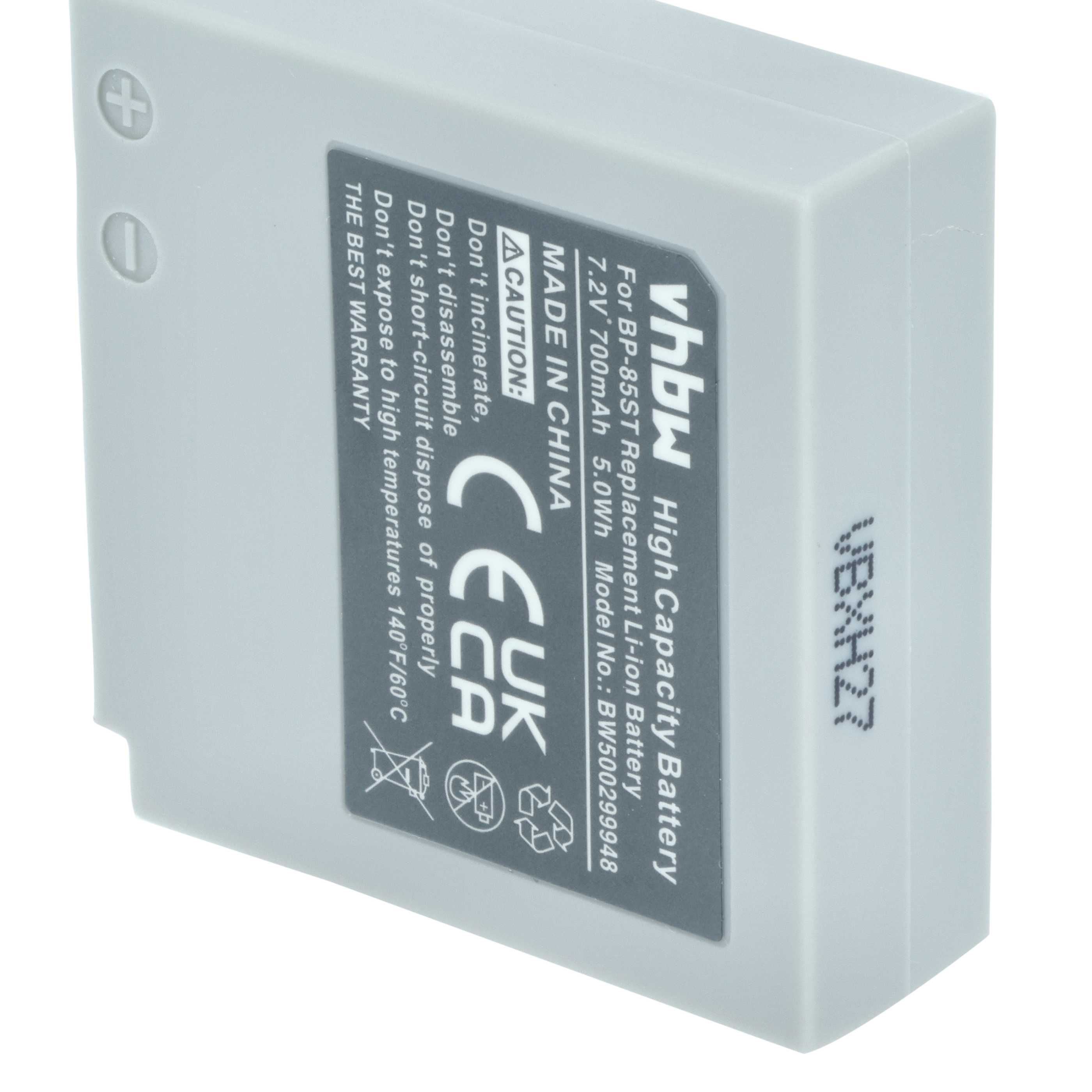 Videocamera Battery replaces Samsung BP-85ST - 700 mAh 7.2 V Li-Ion
