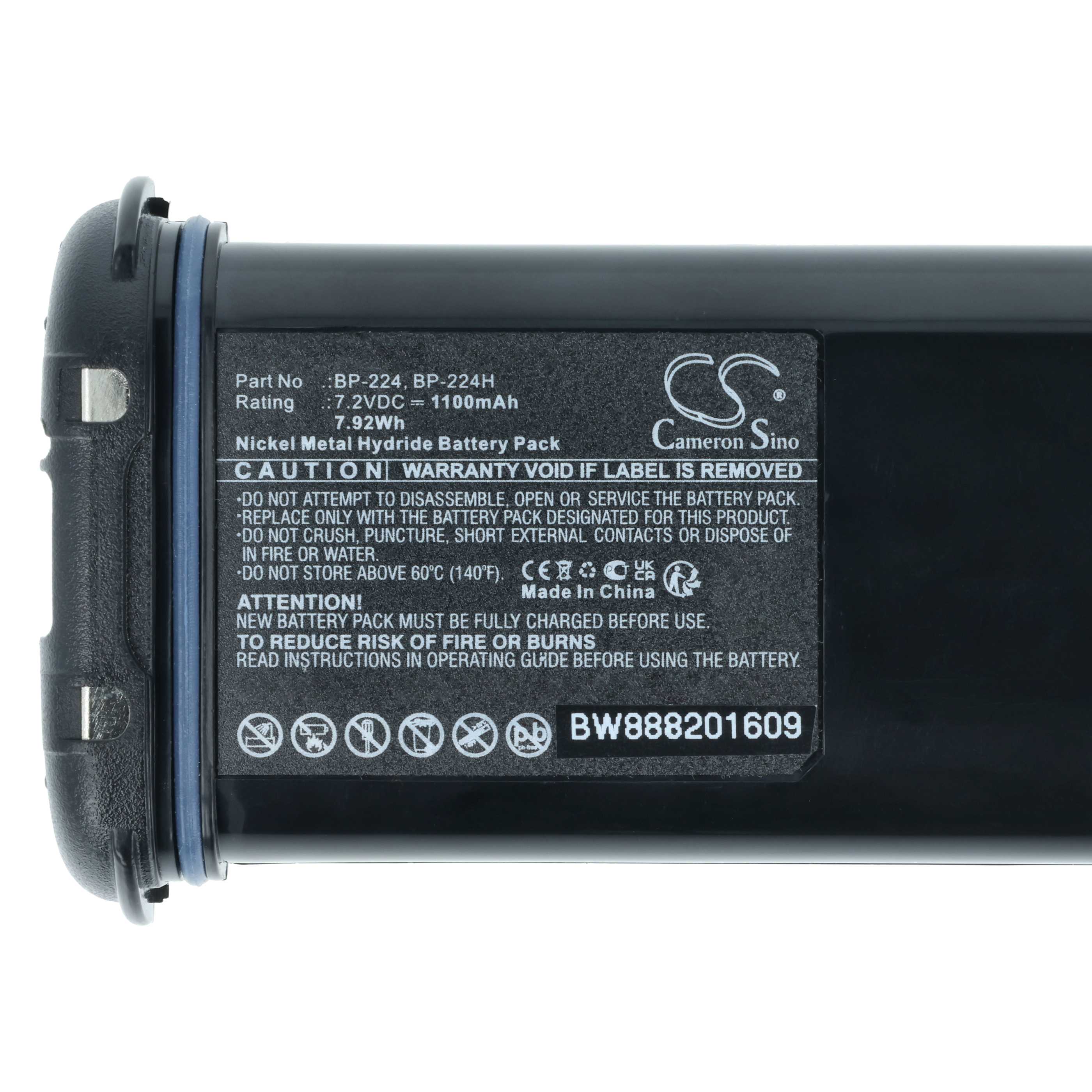 Batteria sostituisce Icom BP-224, BP-224H per dispositivo radio - 1100mAh 7,2V NiMH