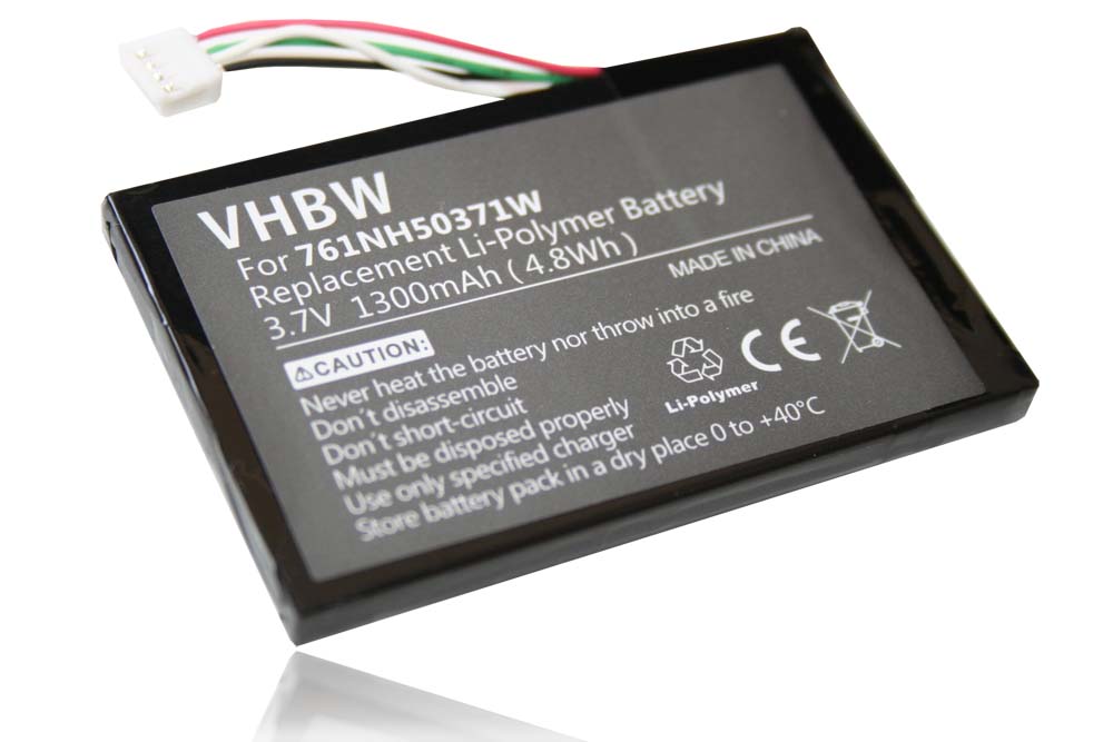 Batterie remplace Navigon 761NH50371W pour navigation GPS - 1300mAh 3,7V Li-polymère