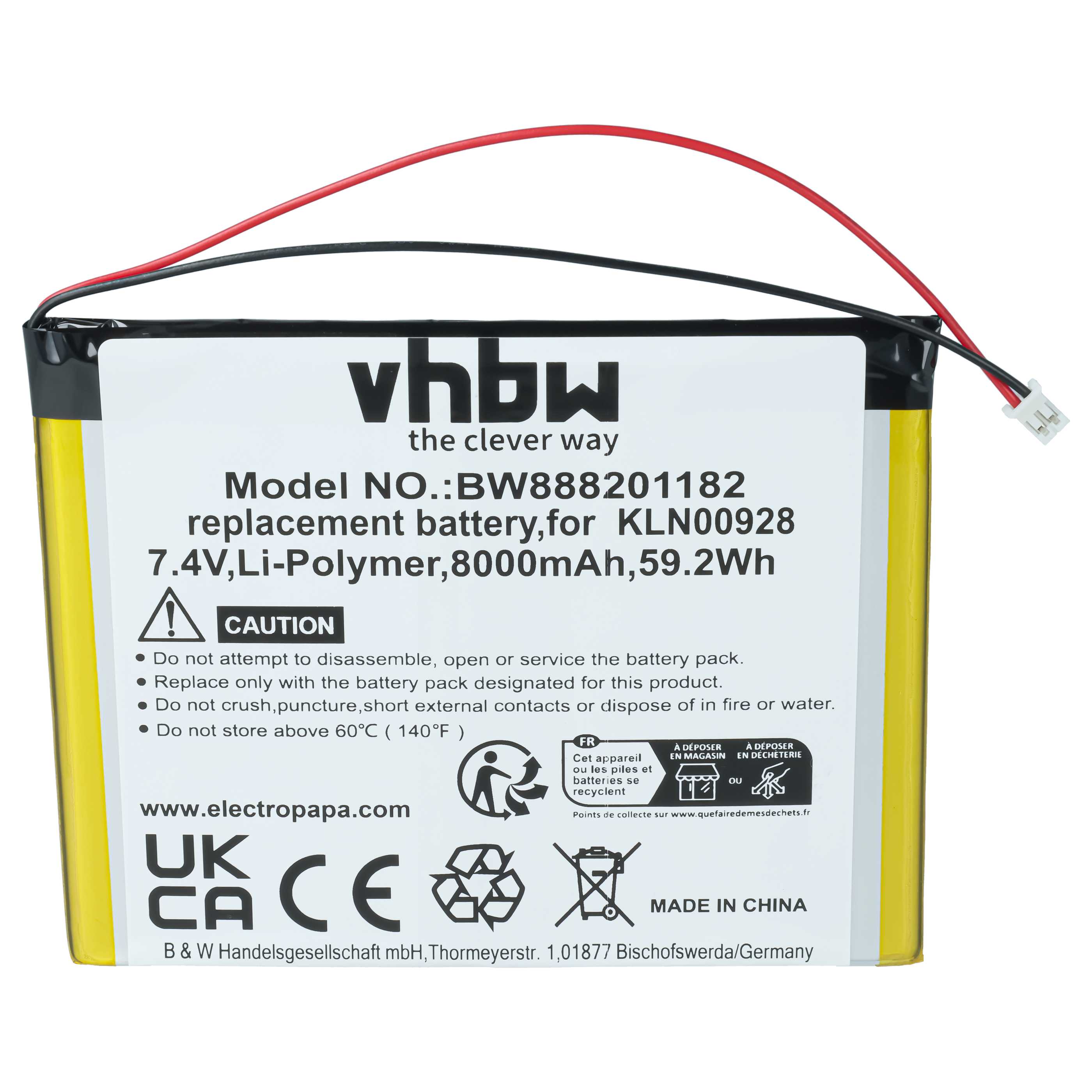 Messtechnik-Akku als Ersatz für Trimble KLN00928 für Trimble - 8000mAh 7,4V Li-Polymer