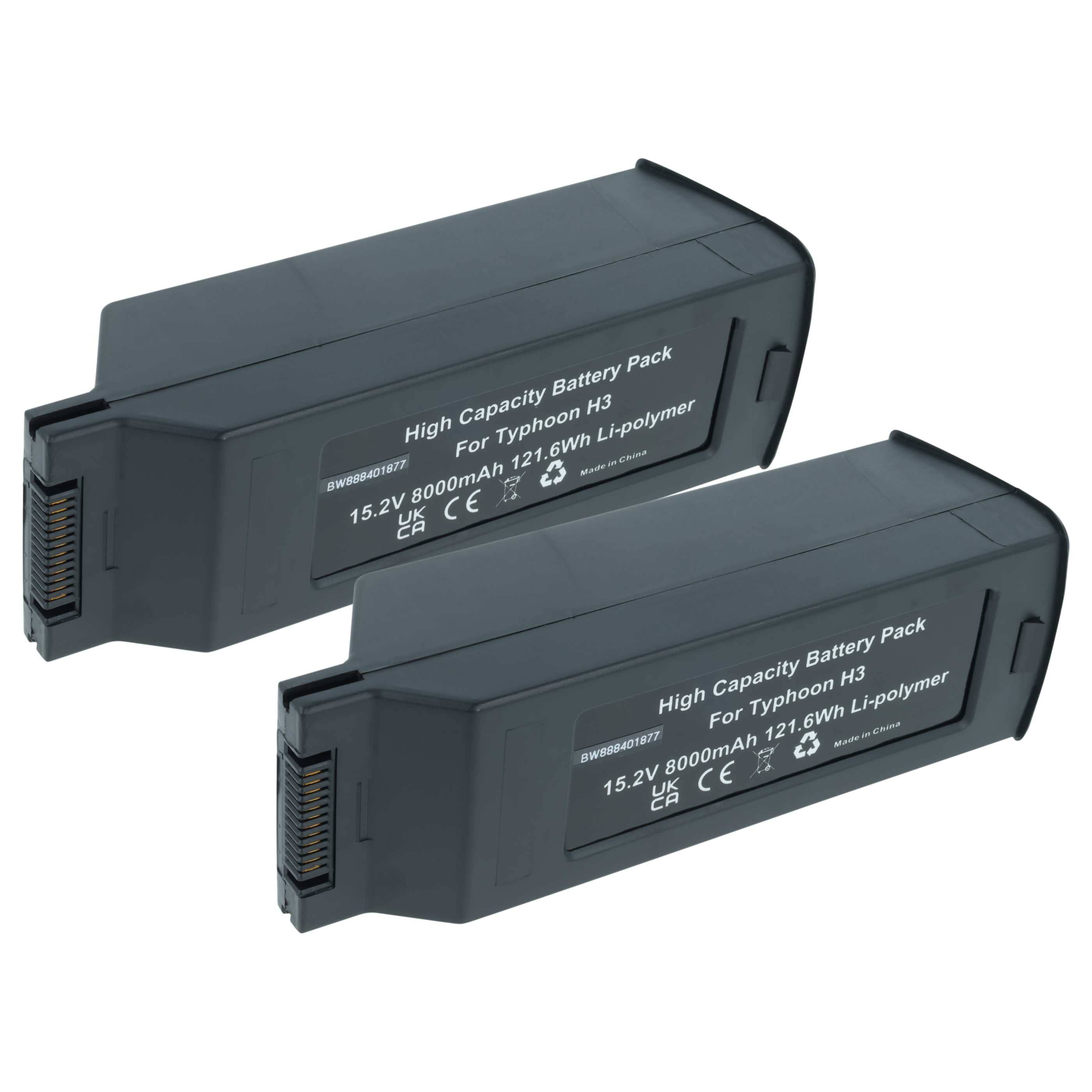 2x Batteries remplace Yuneec YUNTYHP101, YUNTYH3B4S5250 pour drone Yuneec- 8000mAh 15,2V Li-polymère
