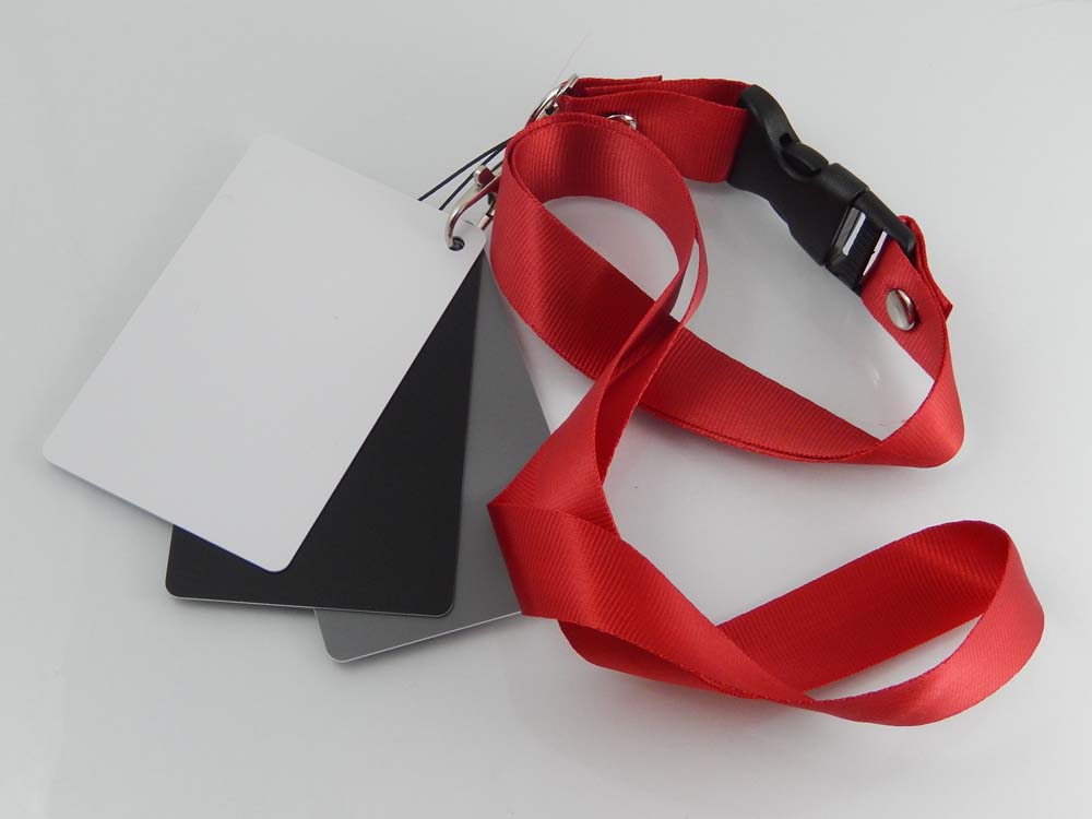 Kit cartes grises 3 en 1 (gris, noir, blanc) pour appareil photo comme Canon, Nikon, Sony - avec accroche-clé