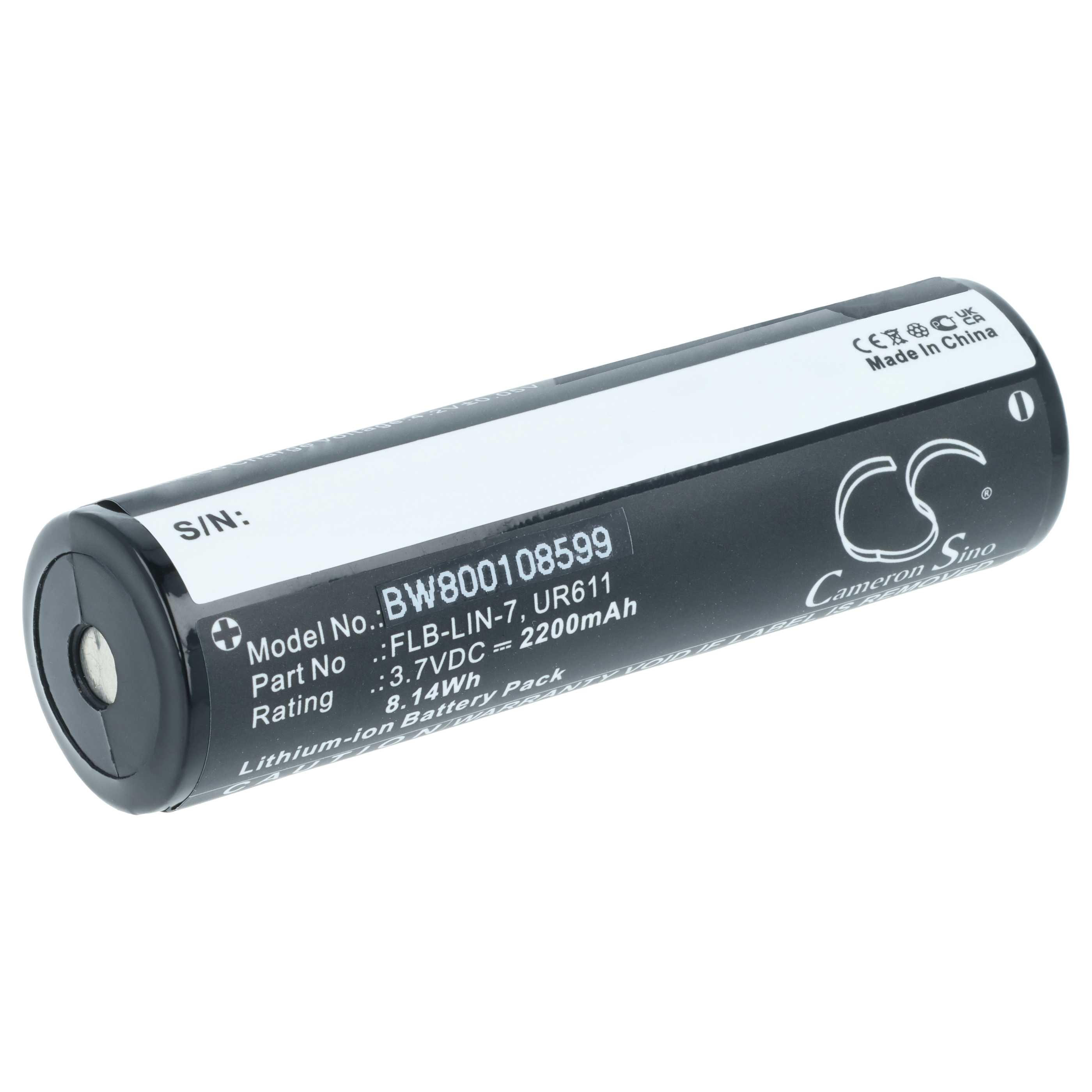 Torch - Battery replaces Inova FLB-LIN-7, UR611 - 2200 mAh 3.7 V Li-Ion