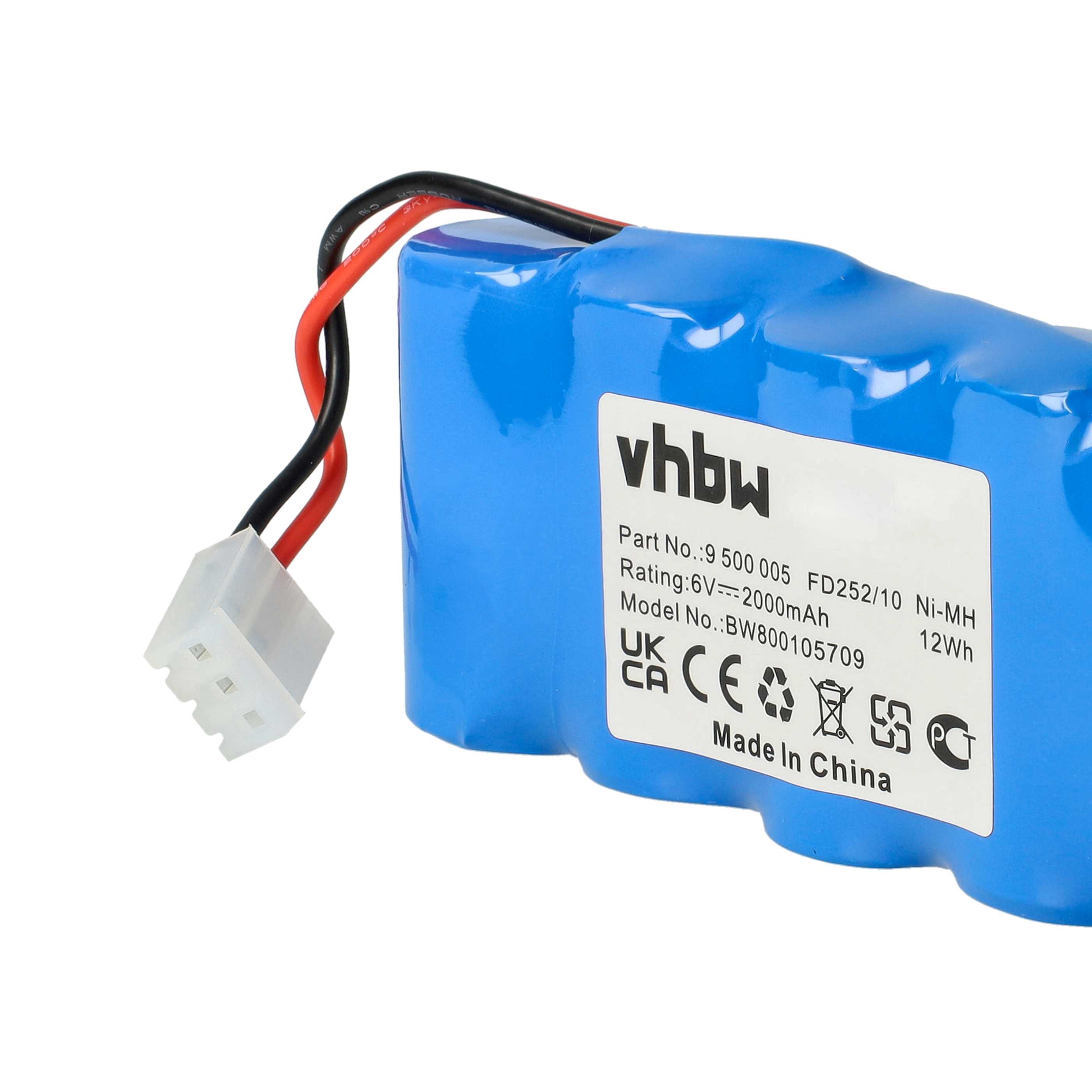 Akku 6V als Ersatz für Bosch 710055, 9000163, 8781105908, 8787335119, 9 500 005, FD252/10 - 2Ah, NiMH