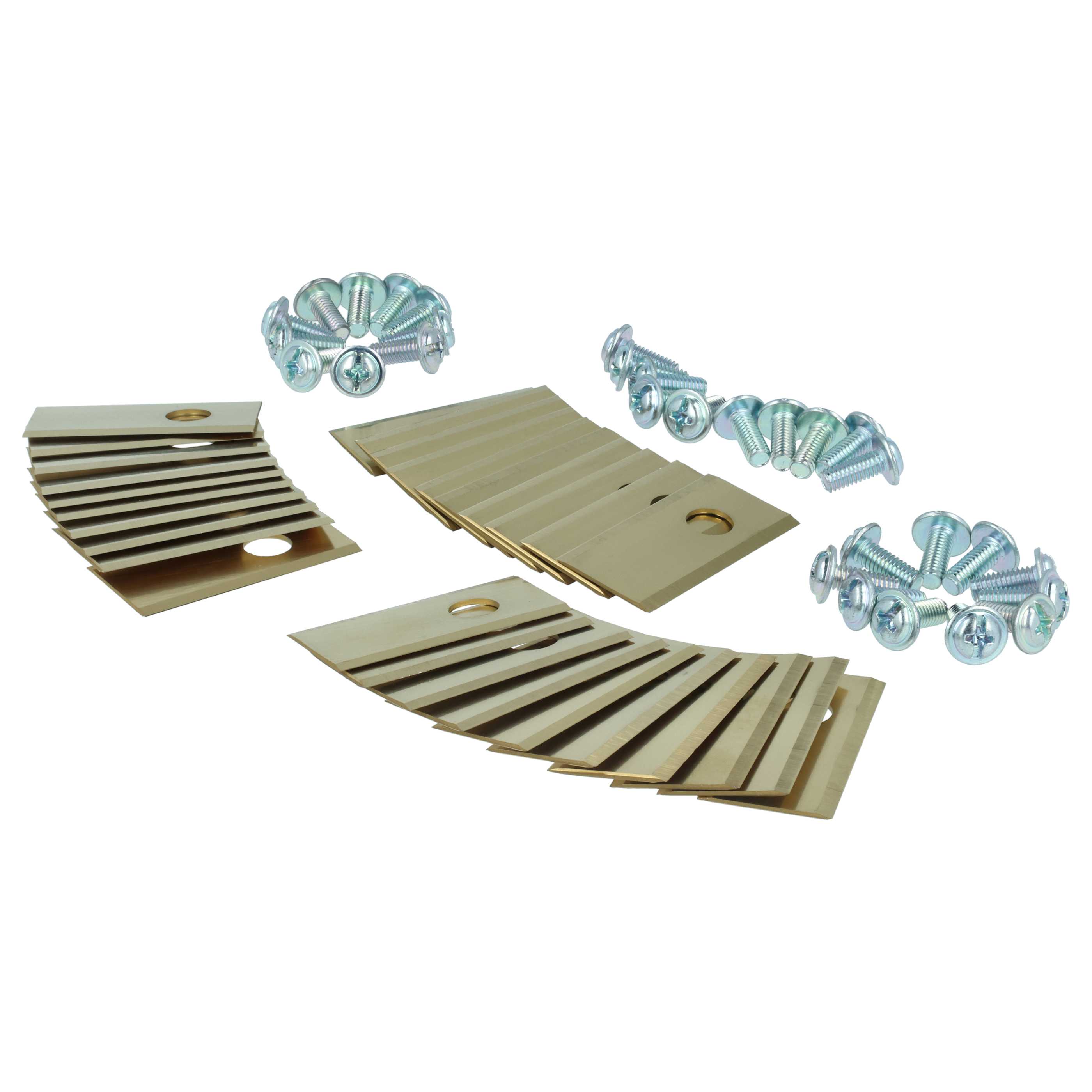 30x Lames pour tondeuse Philips, Scheppach, Worx, Landxcape – Couteaux apatite de titane, Silber Gold