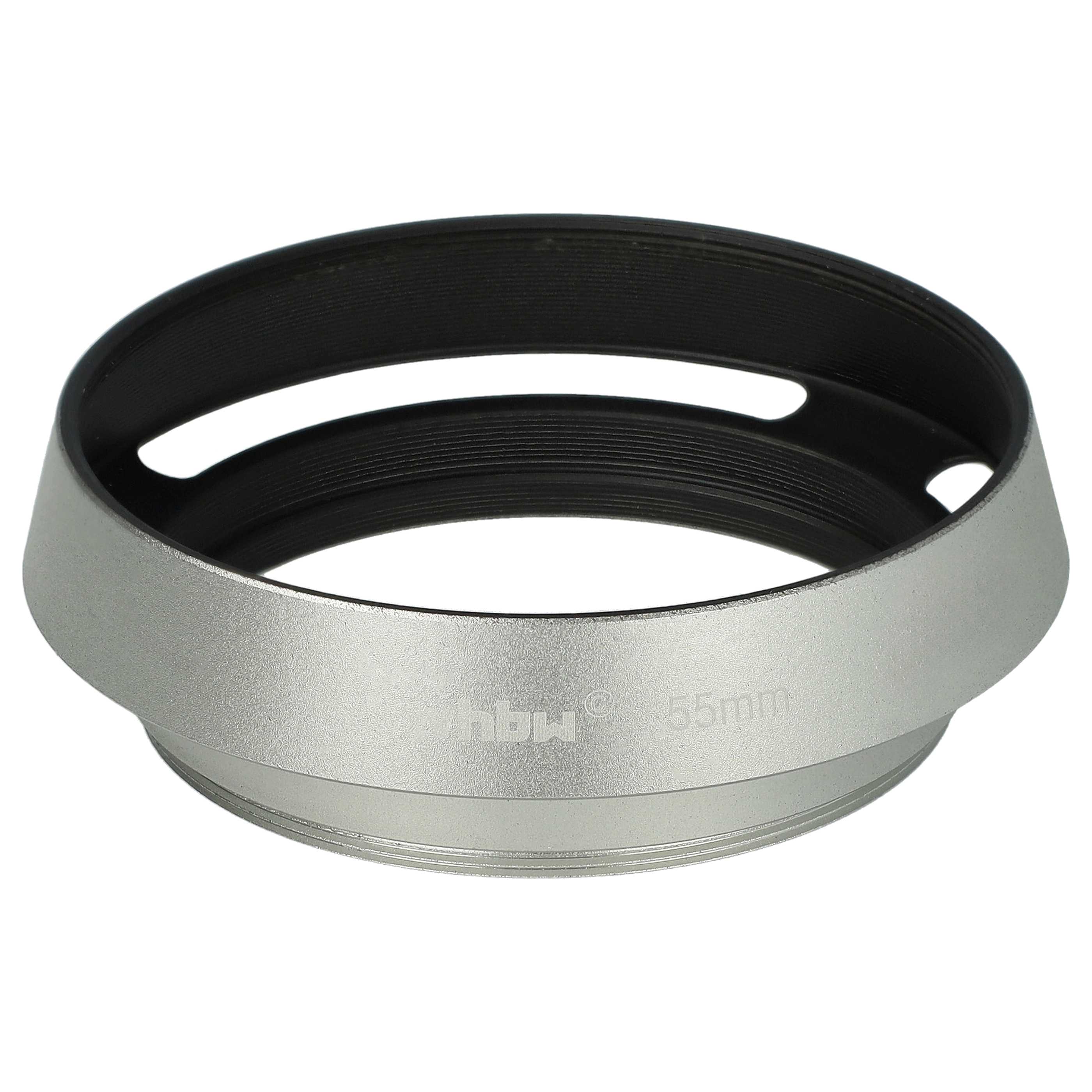 Lens Hood suitable for 55mm Lens - Lens Shade Silver, Round