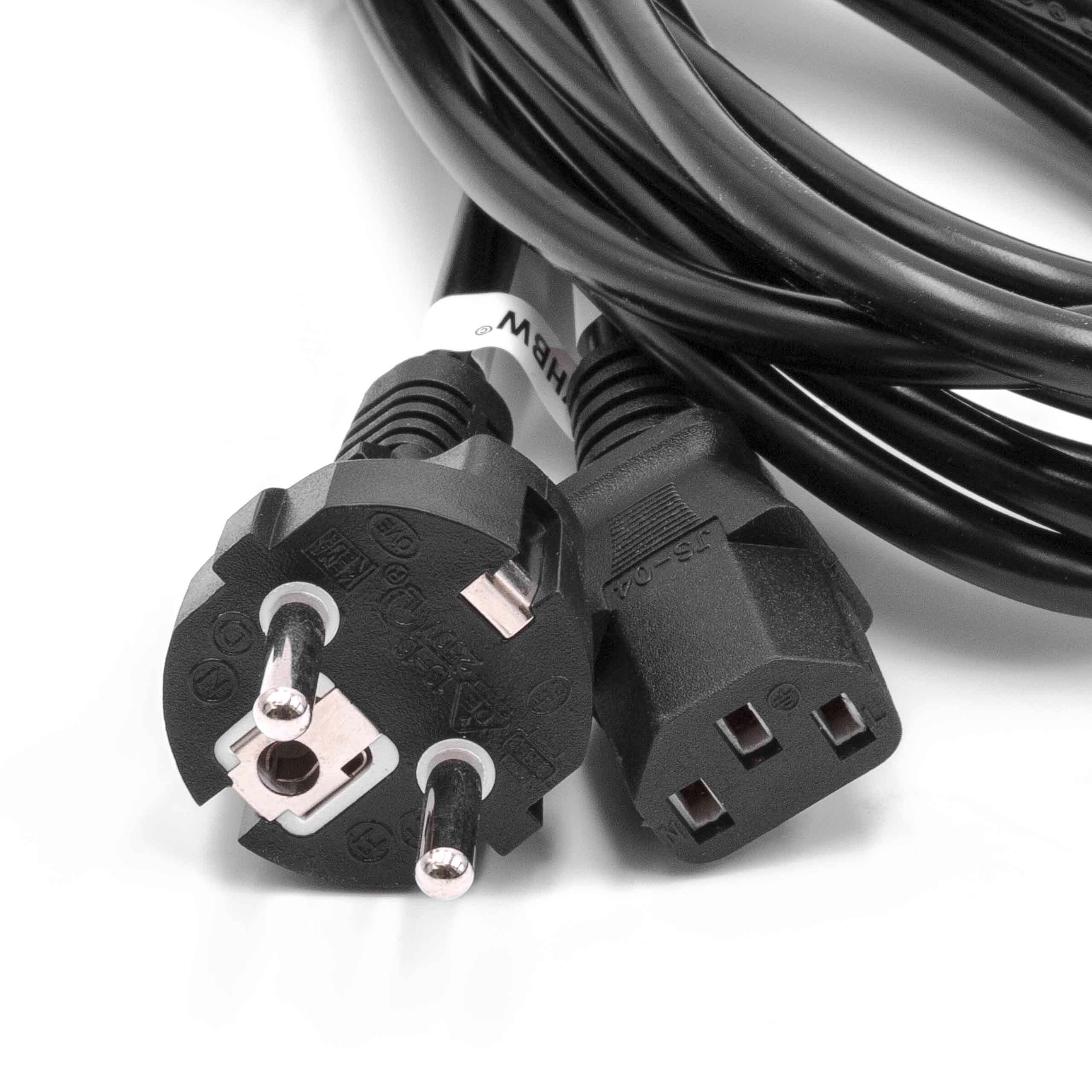 vhbw Câble connecteur euro type F compatible avec appareils électriques comme PC moniteur - Prise C13, 5m