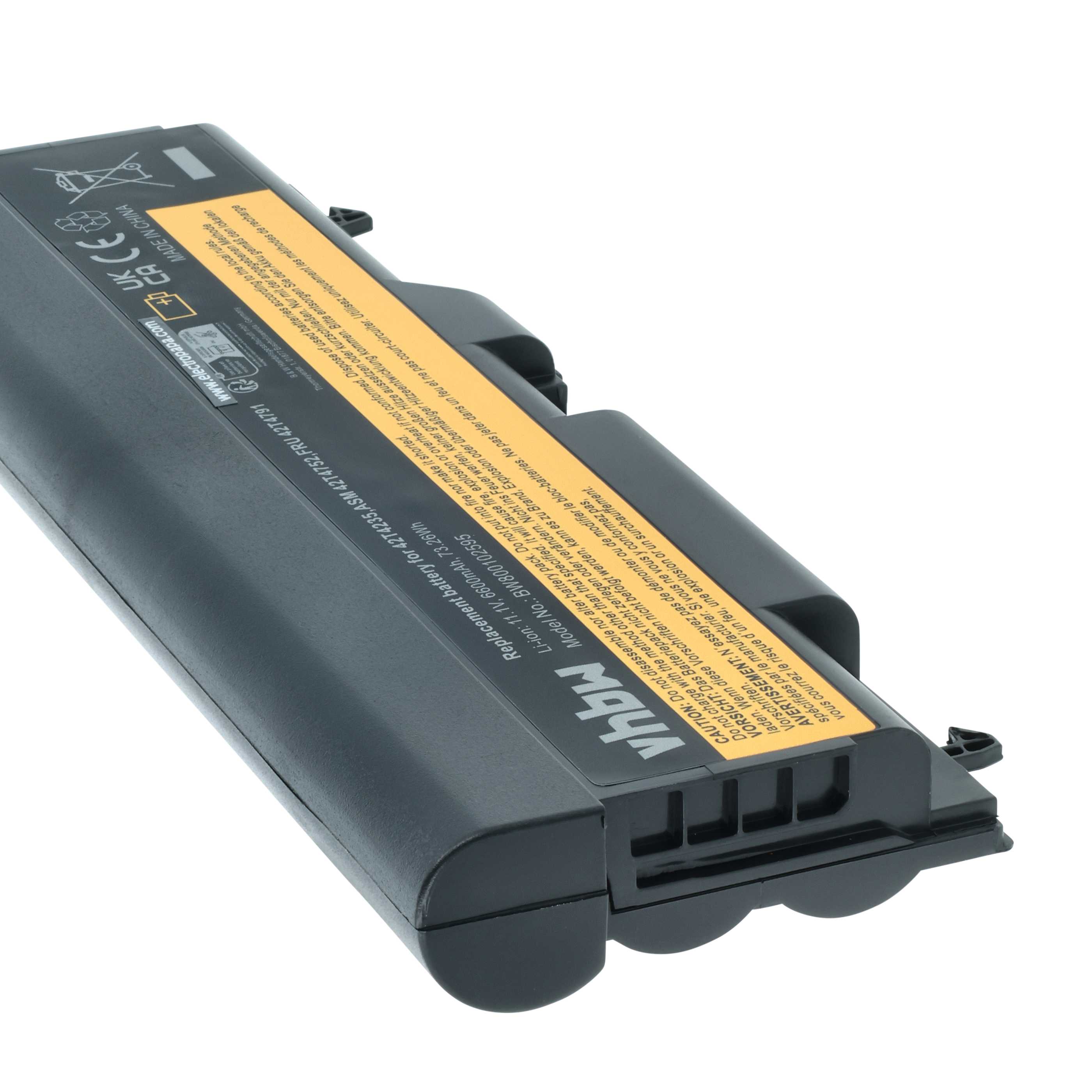 Akumulator do laptopa zamiennik Lenovo 42T4710, 42T4708, 42T4709, 42T4235 - 6600 mAh 10,8 V Li-Ion, czarny