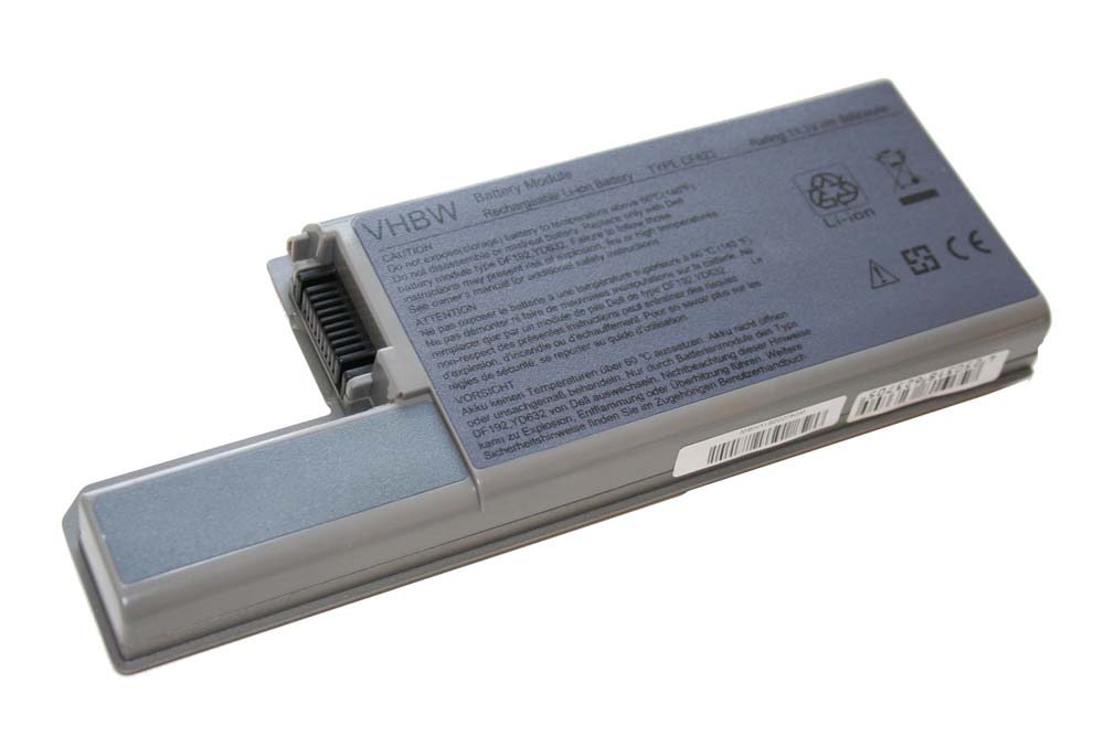Notebook Battery Replacement for Dell 312-0393, 312-0394, 312-0401, 312-0402 - 6600mAh 11.1V Li-Ion, grey