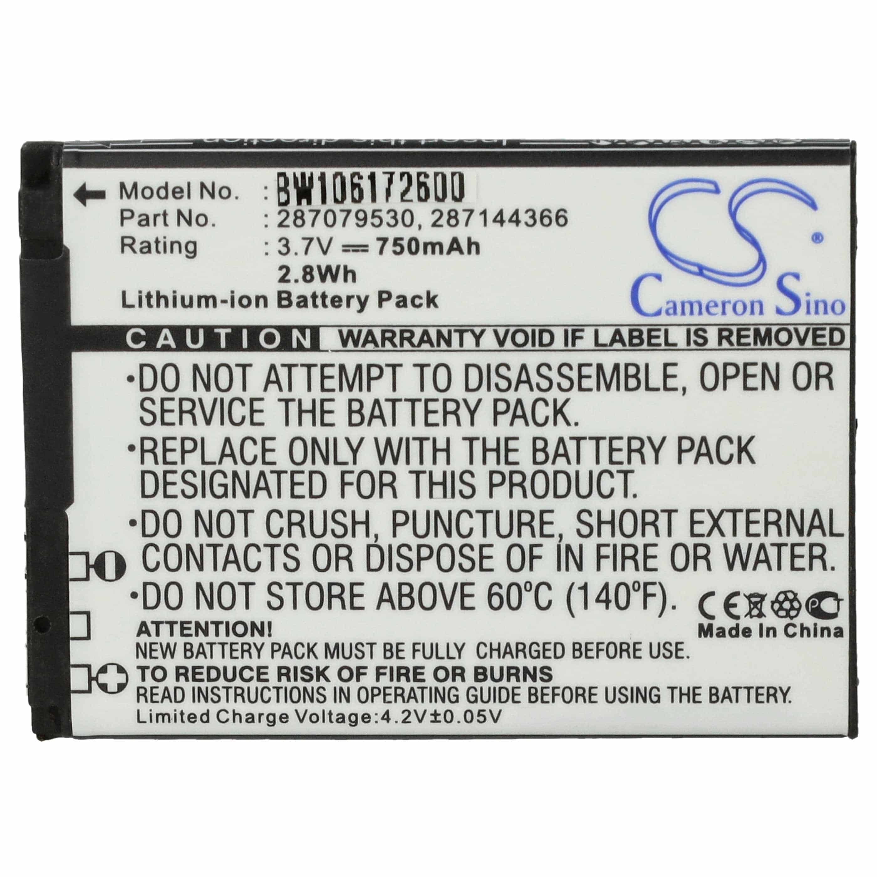 Akumulator do telefonu smartfona zamiennik Sagem 194/07 SN4, 252636053, 252785306 - 750 mAh 3,7 V Li-Ion
