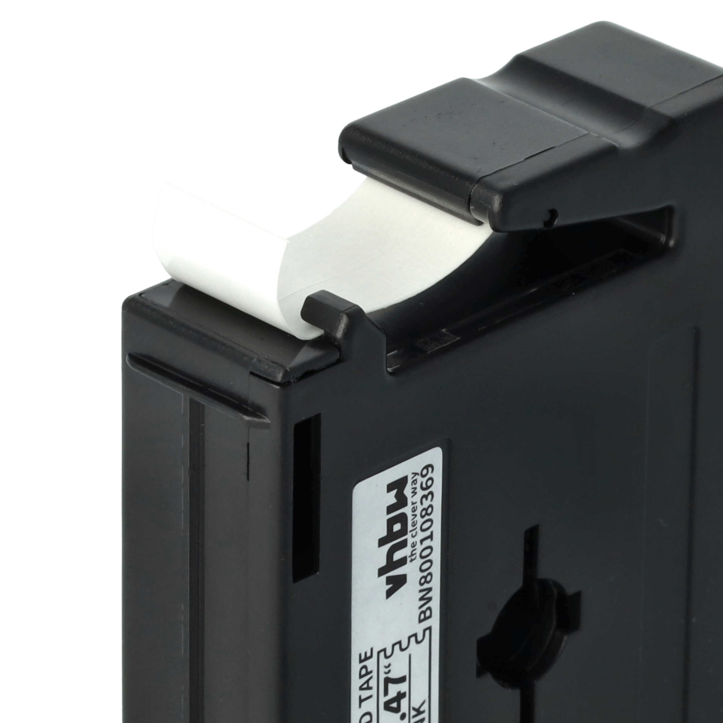 50x Label Tape replaces Brother M-K231 - 12 mm Black to White
