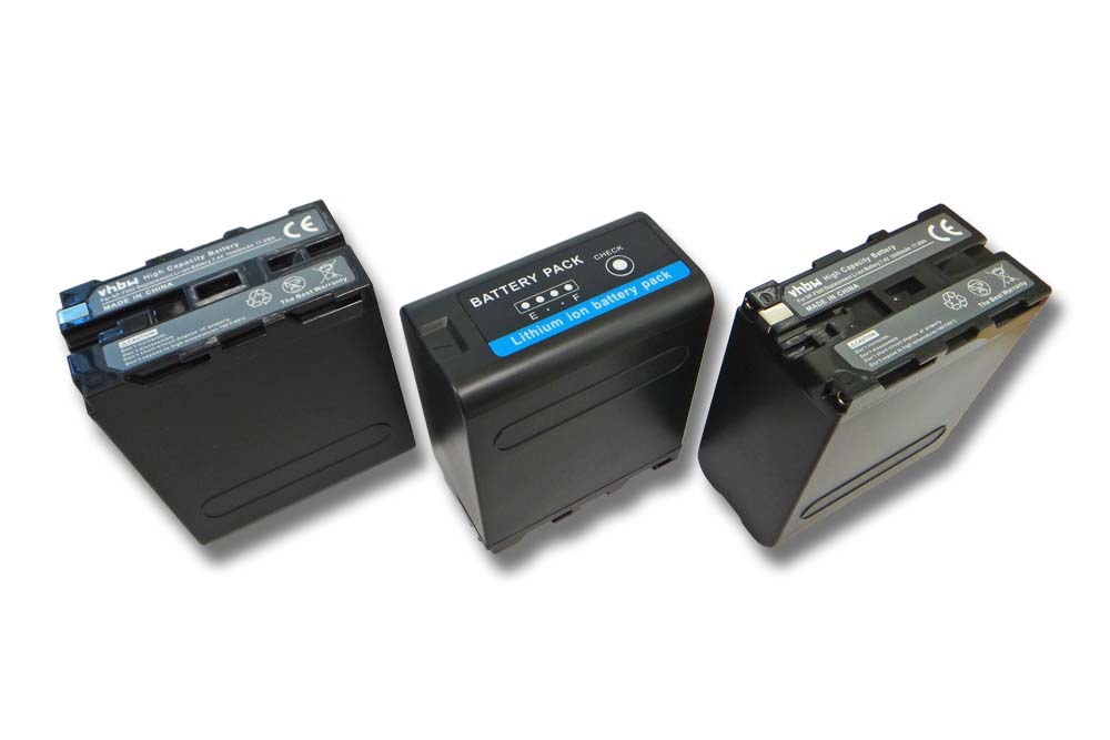Batteria (3x pezzo) per videocamera sostituisce Sony NP-F930, NP-F960, NP-F950 Grundig - 10400mAh 7,4V Li-Ion