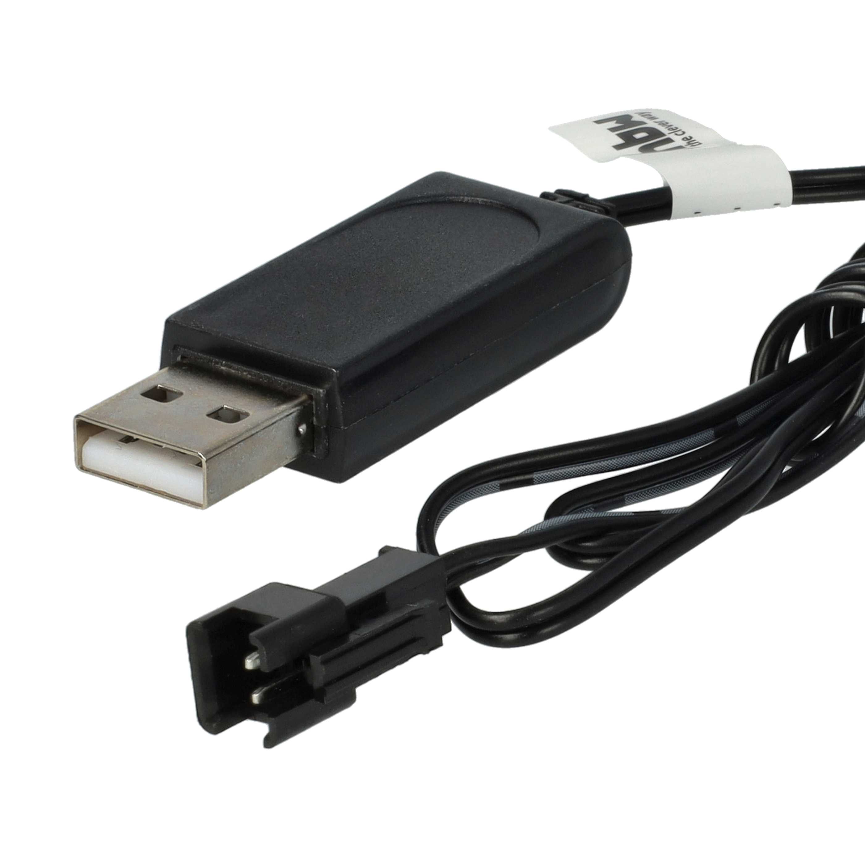 USB-Ladekabel passend für RC-Akkus mit SM-2P-Anschluss, RC-Modellbau Akkupacks - 60cm 7,2V