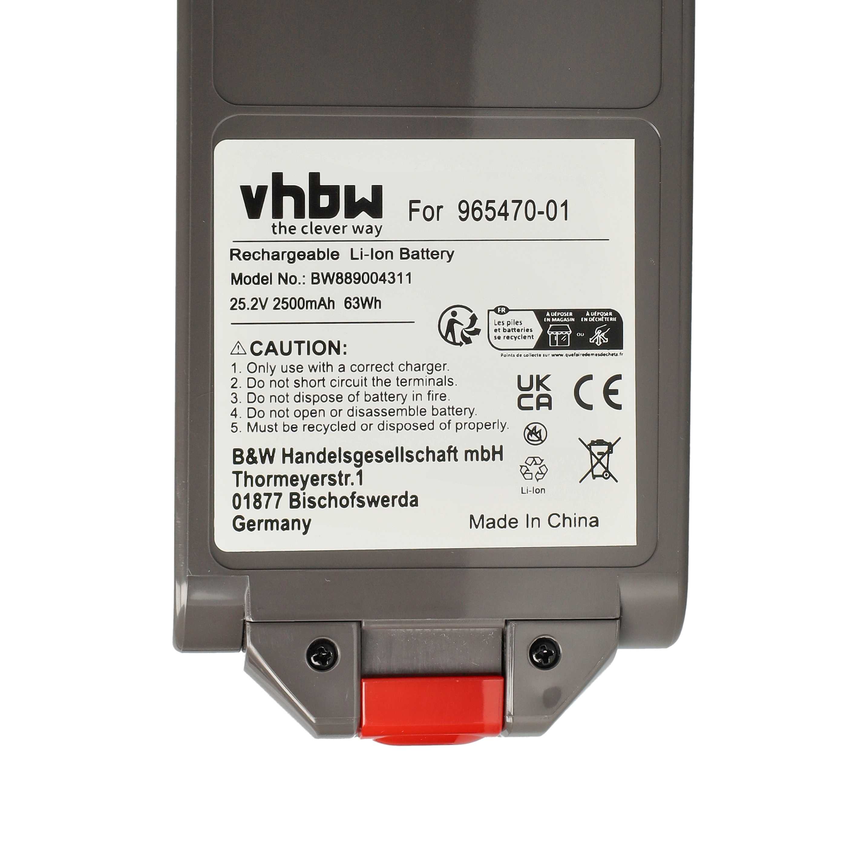 Batteria per aspirapolvere Dyson V12 - 2500mAh 25,2V Li-Ion