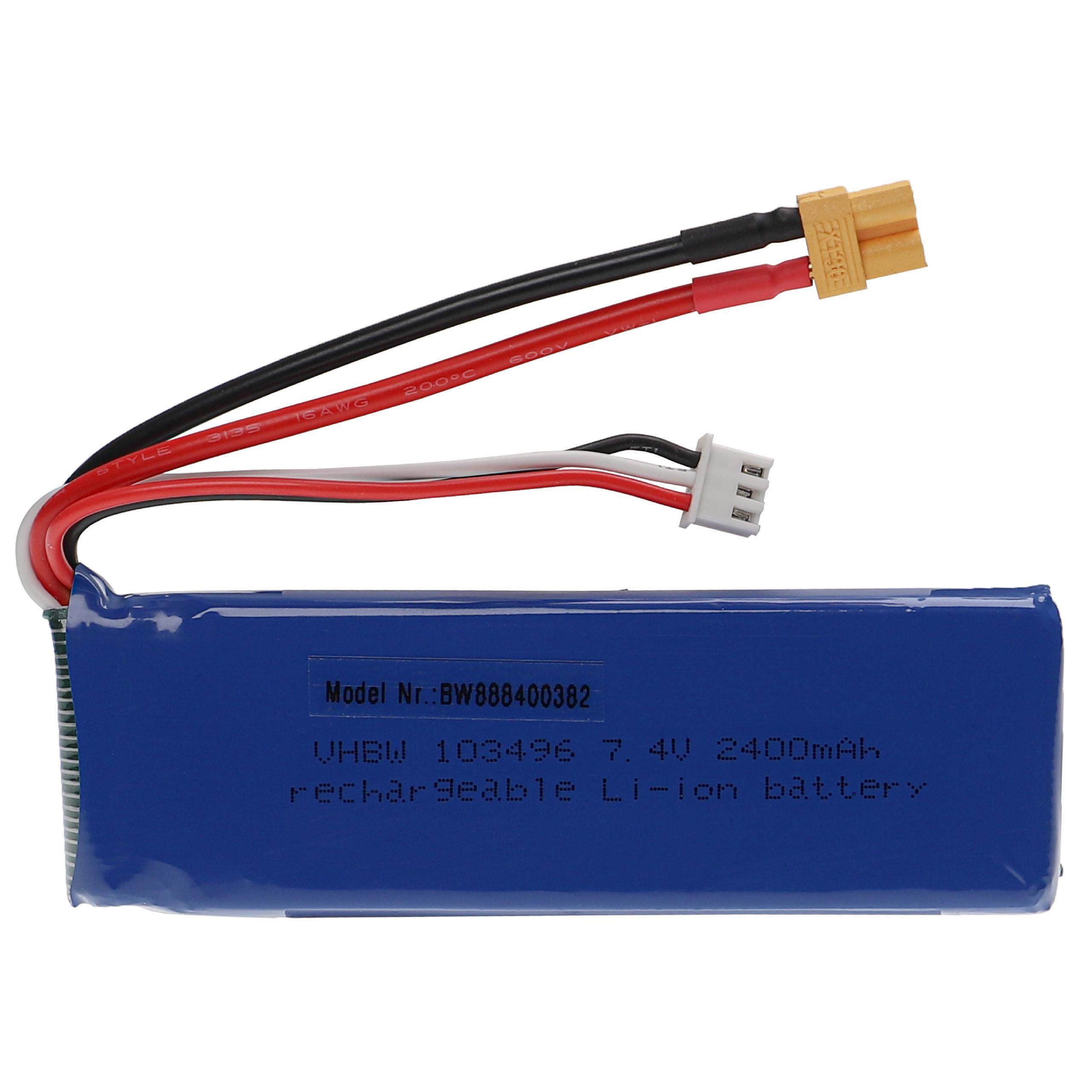 Batterie pour modèle radio-télécommandé - 2400mAh 7,4V Li-polymère, XT30