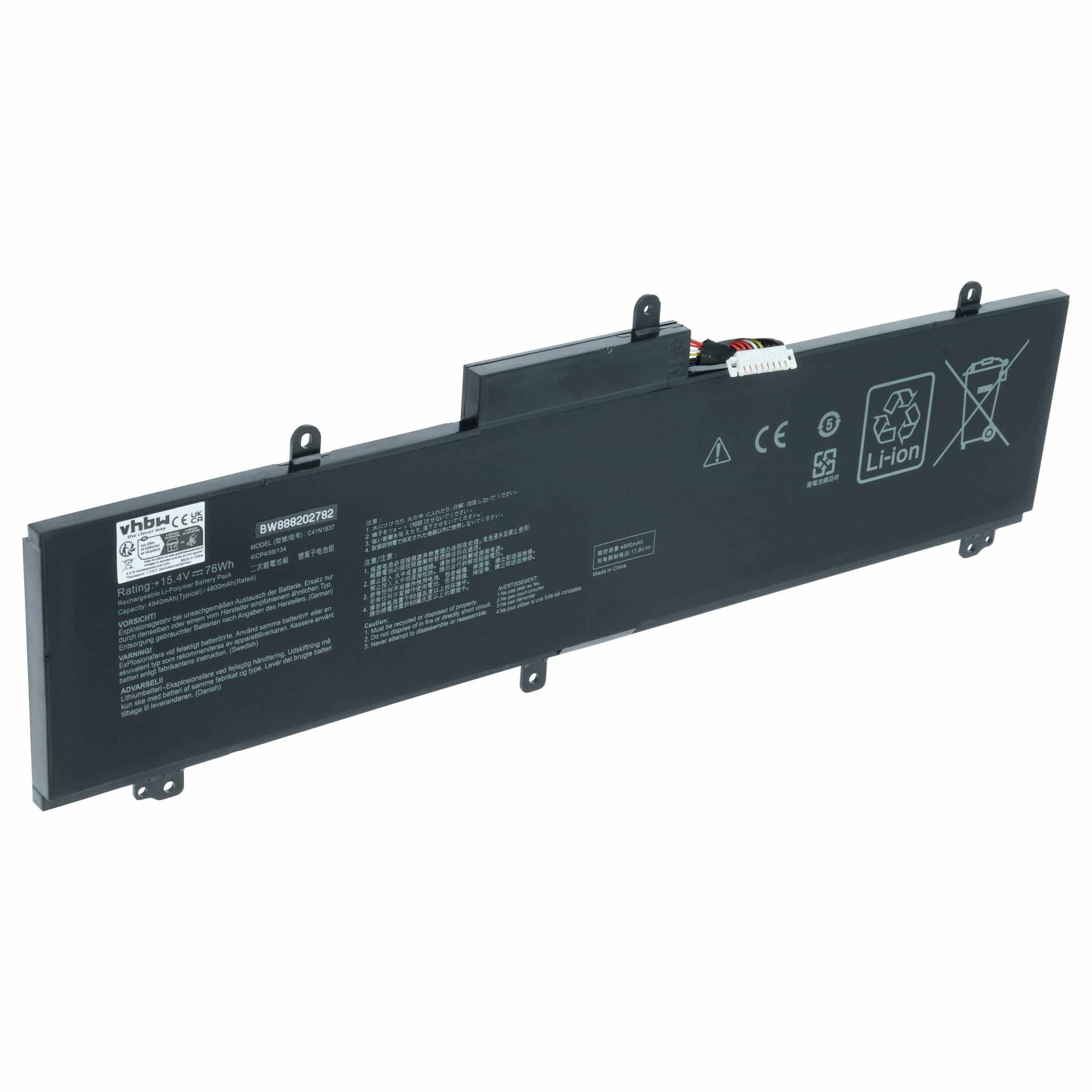 Akumulator do laptopa zamiennik Asus C41N1837, 0B200-03380100 - 4800 mAh 15,4 V LiPo